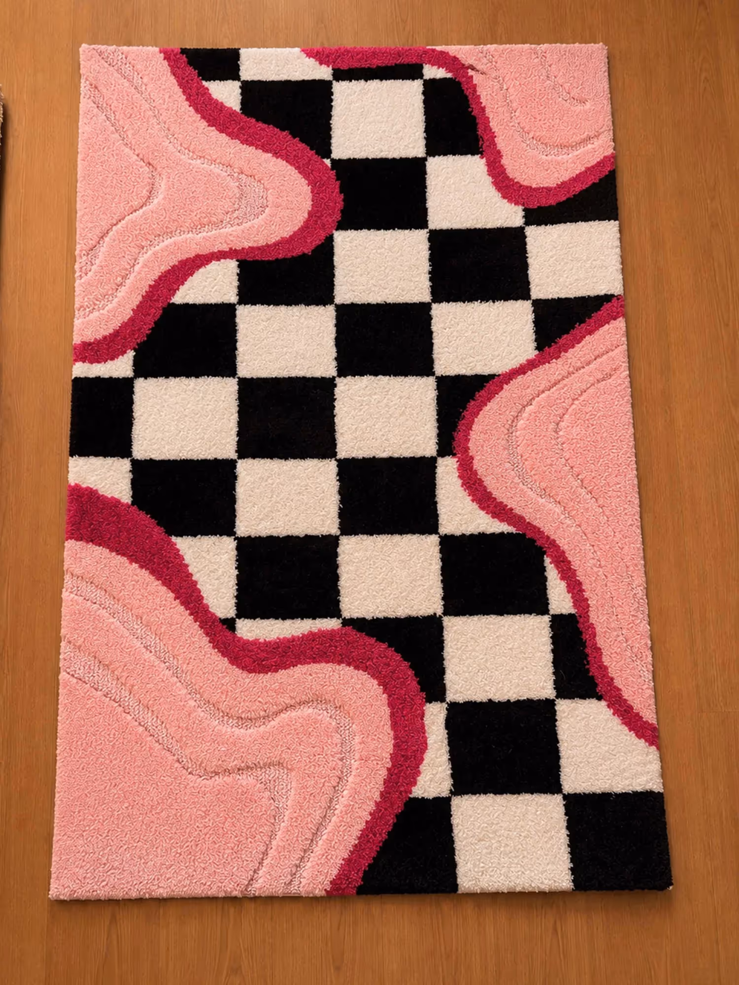 Melted Checkerboard Machine Made Rug  image 2