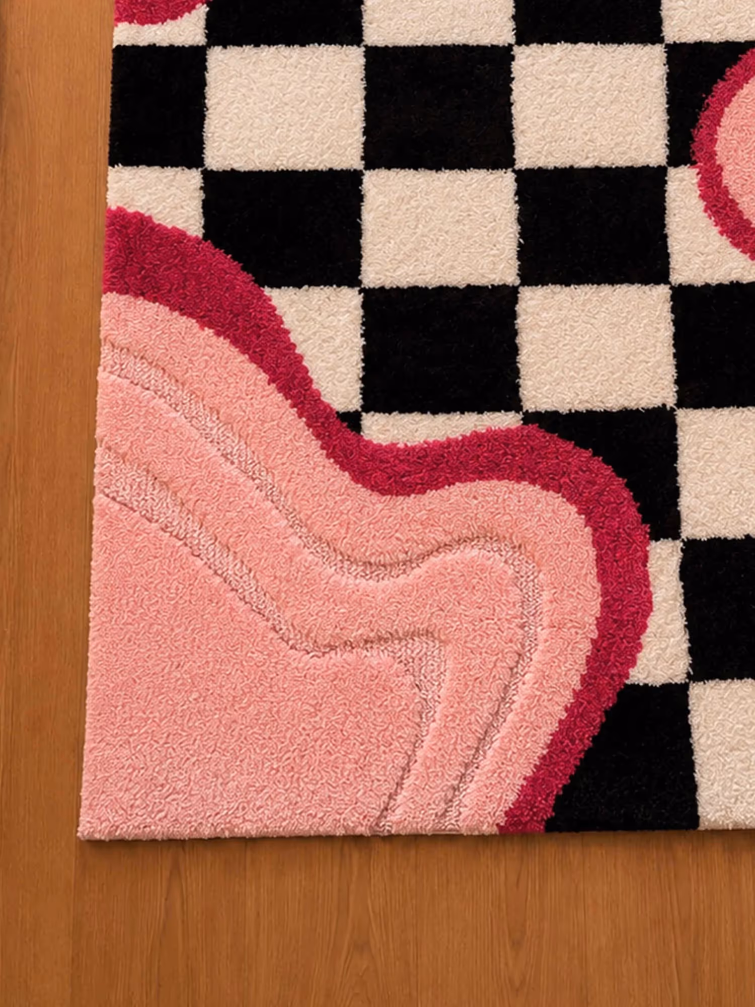 Melted Checkerboard Machine Made Rug  image 4