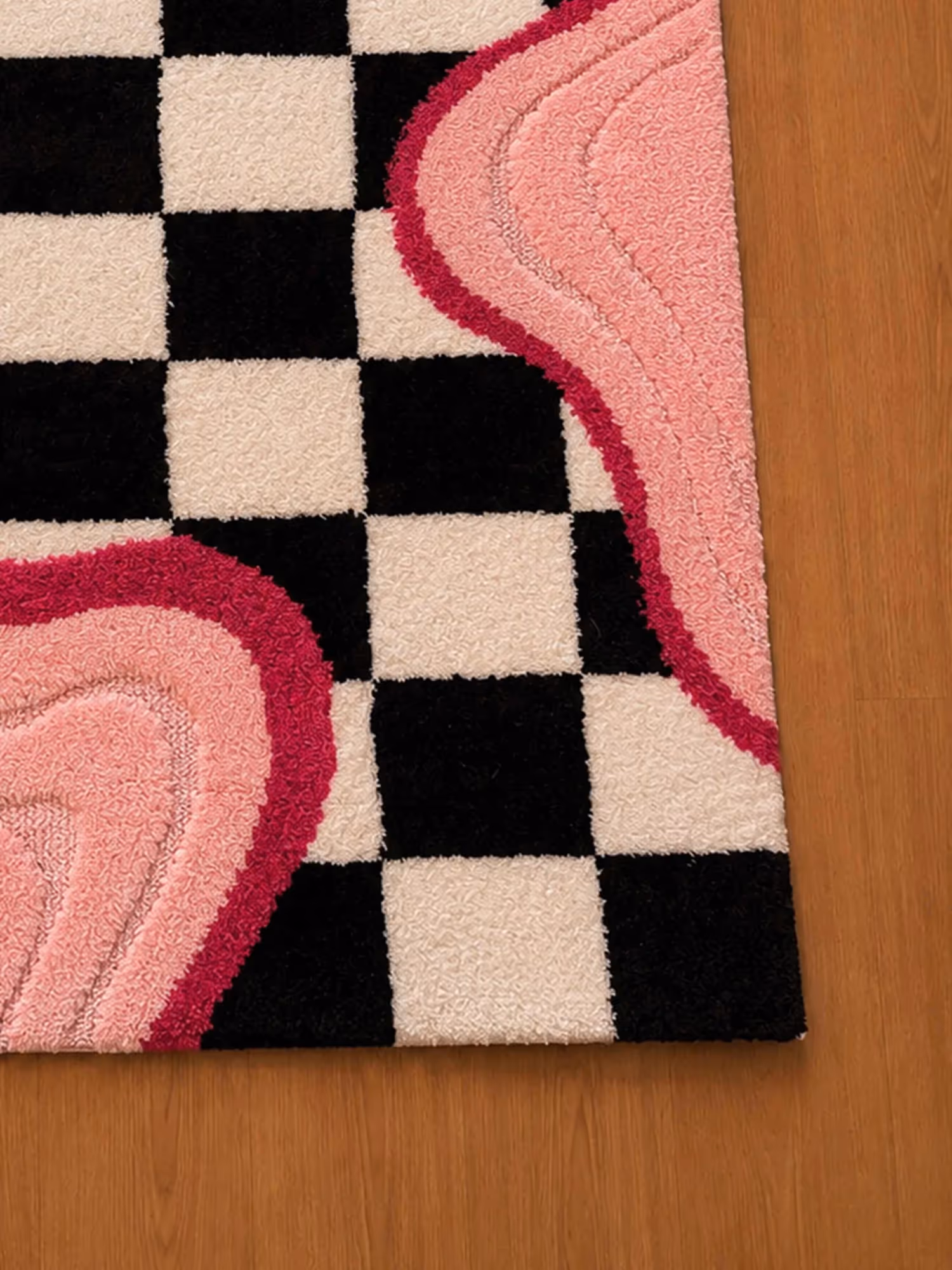Melted Checkerboard Machine Made Rug  image 5