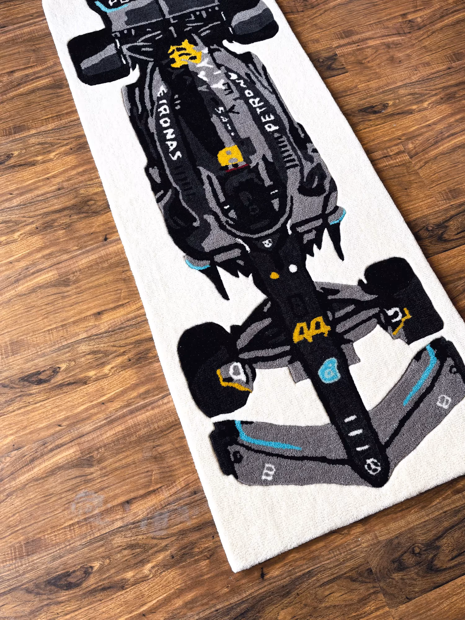 Mercedes Inspired Racing Car Tufted Rug image 2