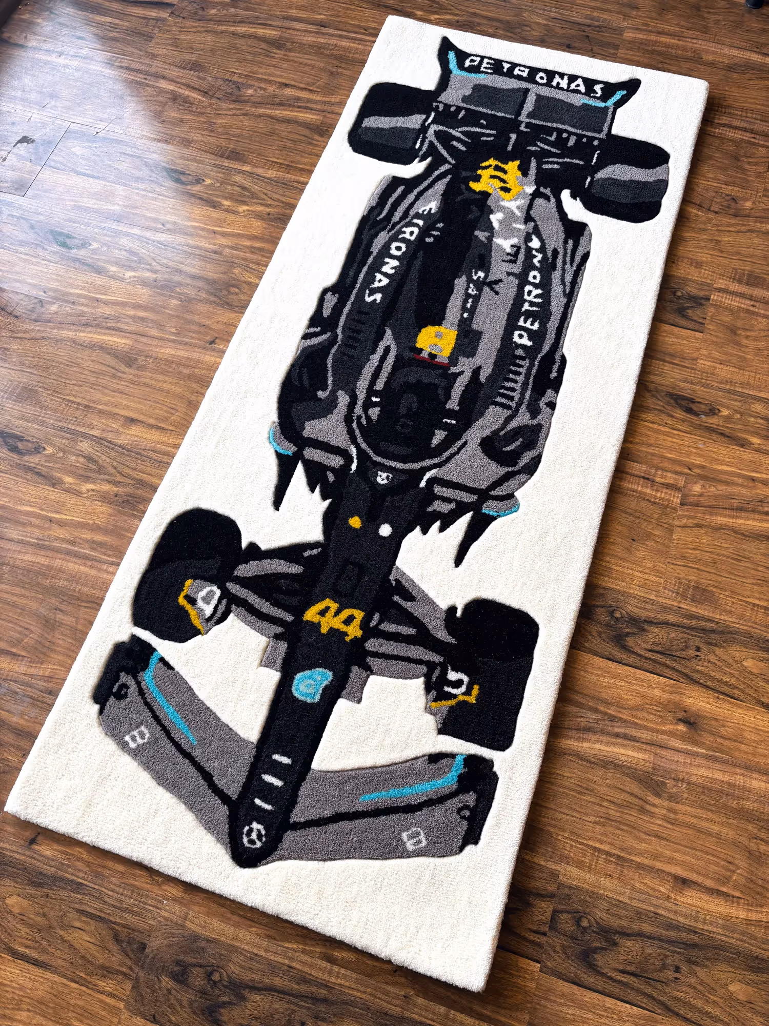 Mercedes Inspired Racing Car Tufted Rug image 3