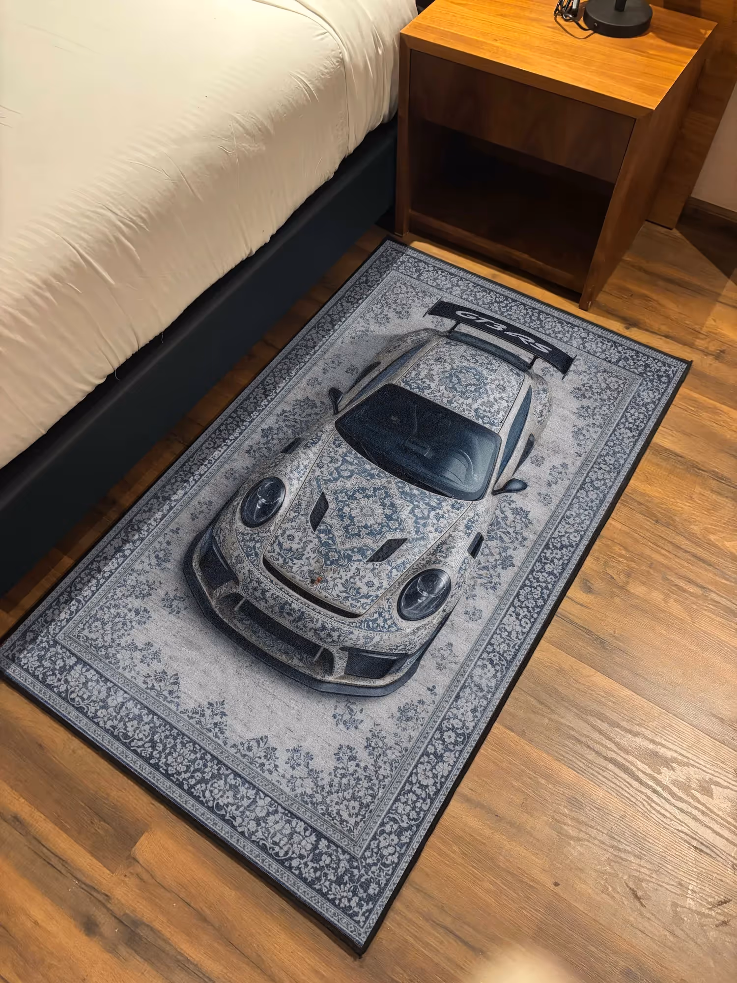 Monochrome Sports Car Traditional Washable Rug image 2