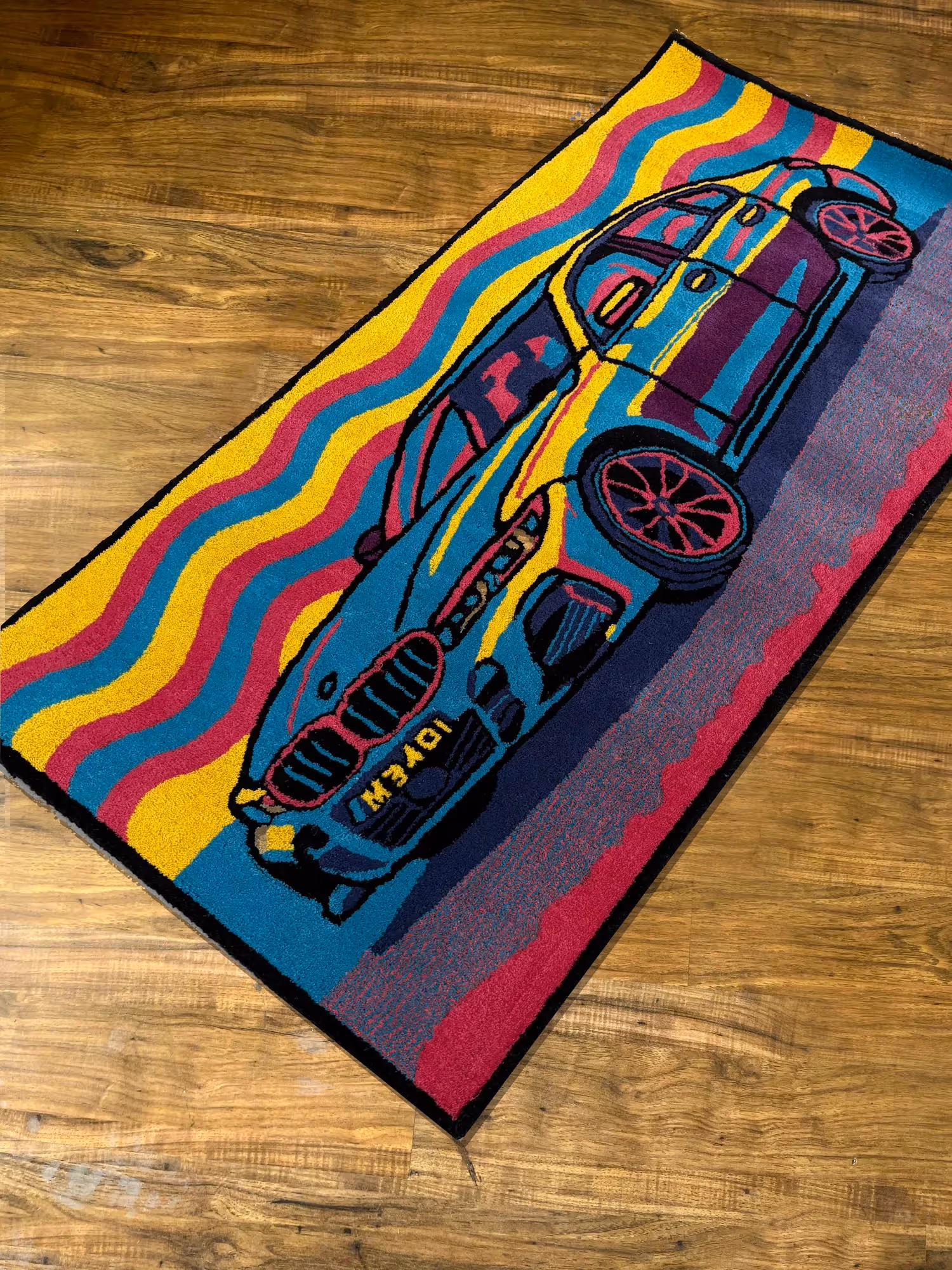 Multi Colour Car Hand Tufted Rug  image 2