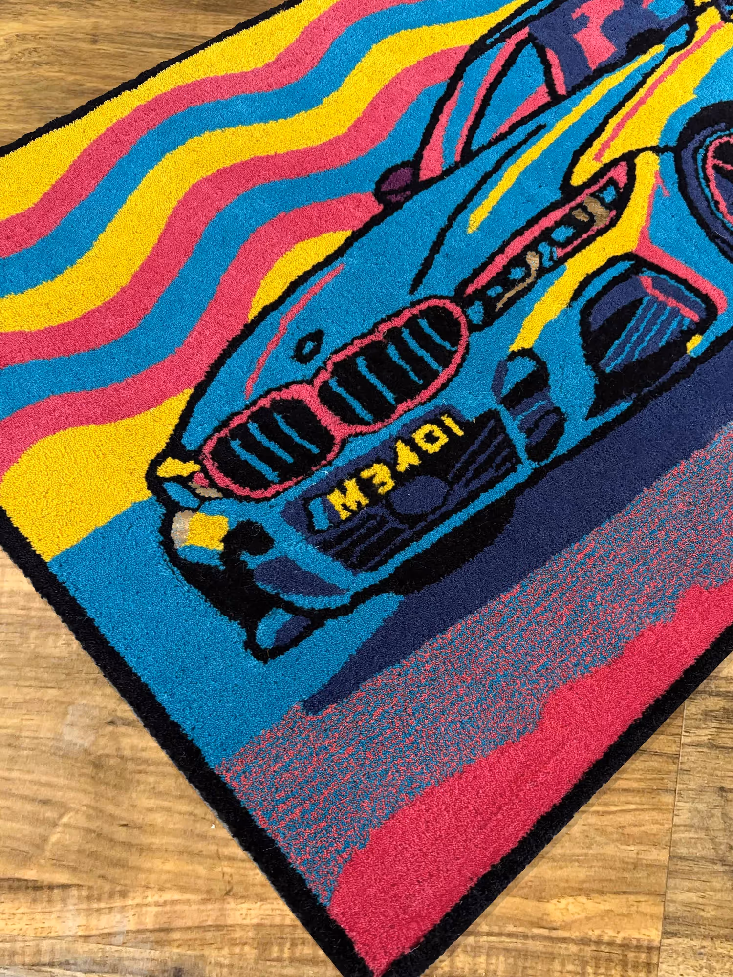 Multi Colour Car Hand Tufted Rug  image 3