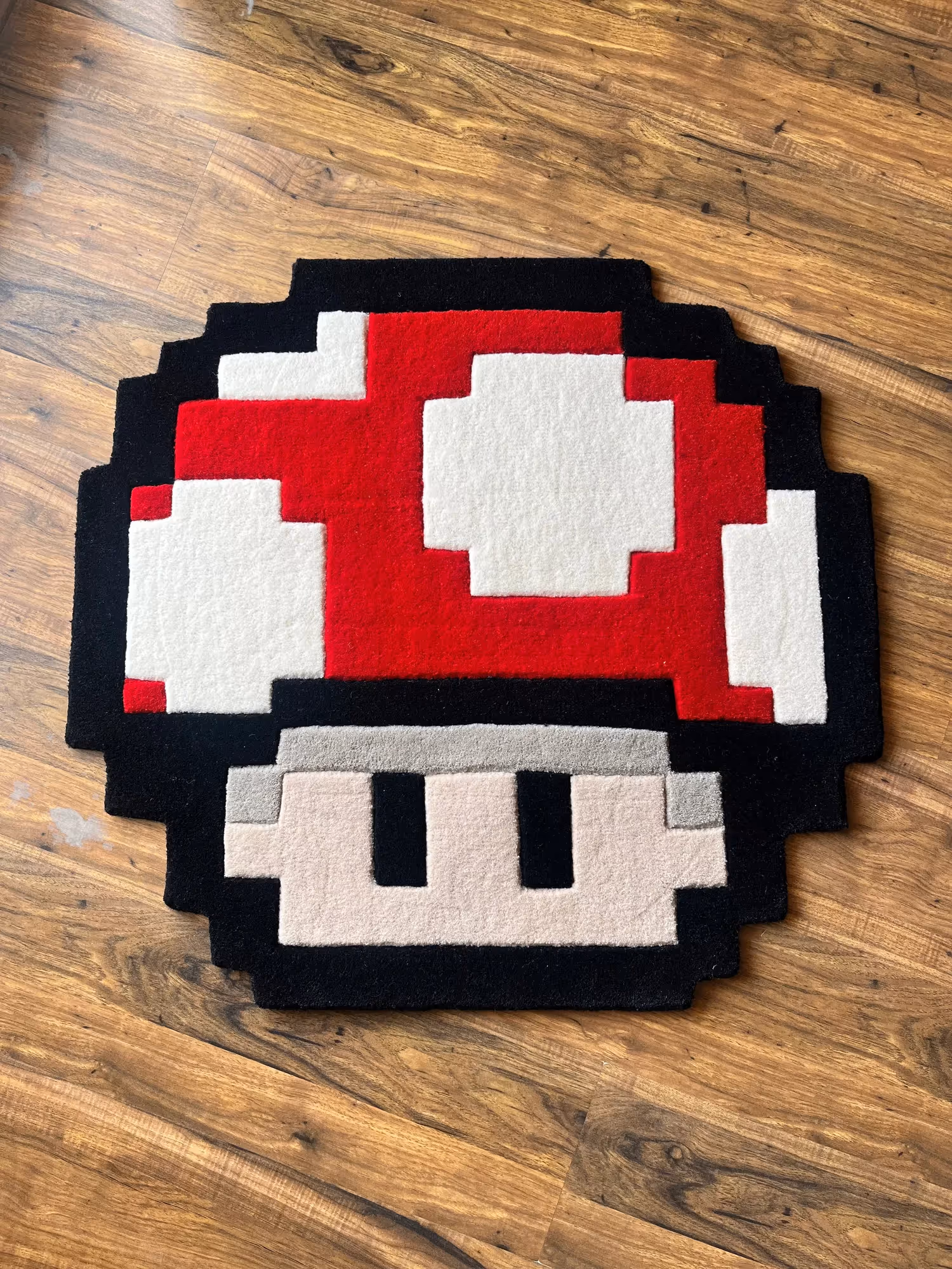 Mushroom Retro Gaming Hand Tufted Rug image 1