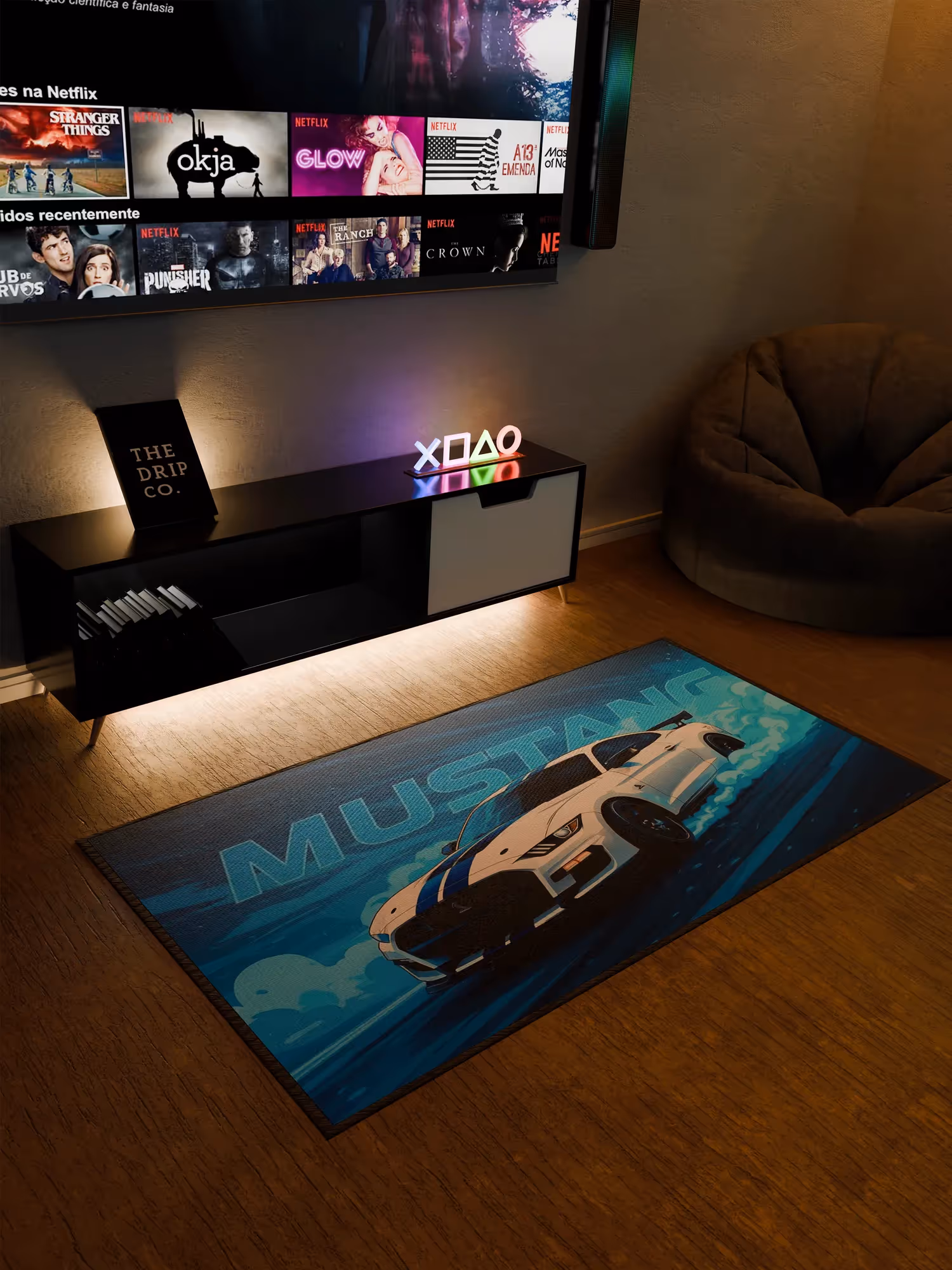 Mustang Car Washable Rug image 1