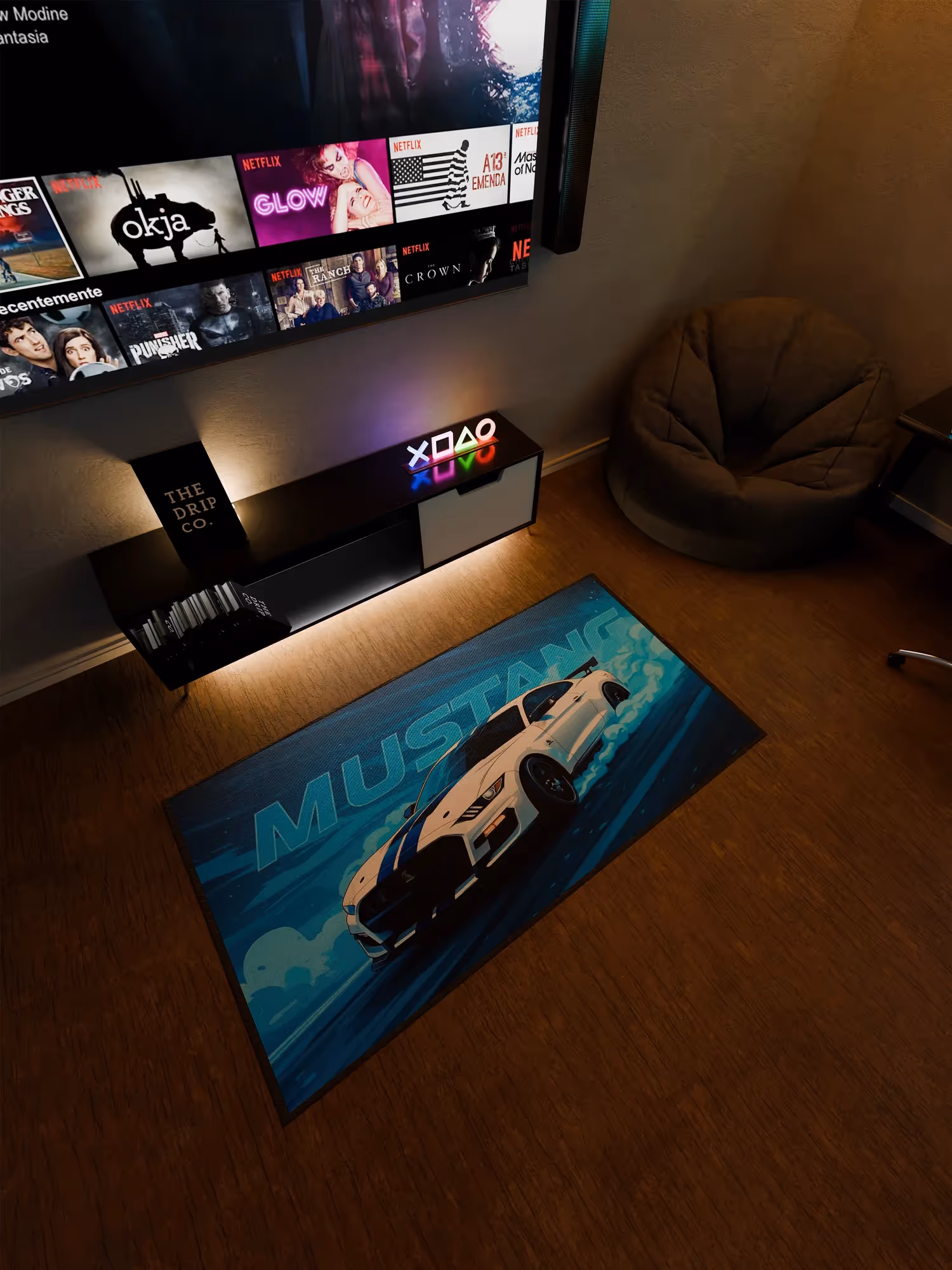 Mustang Car Washable Rug  image 2