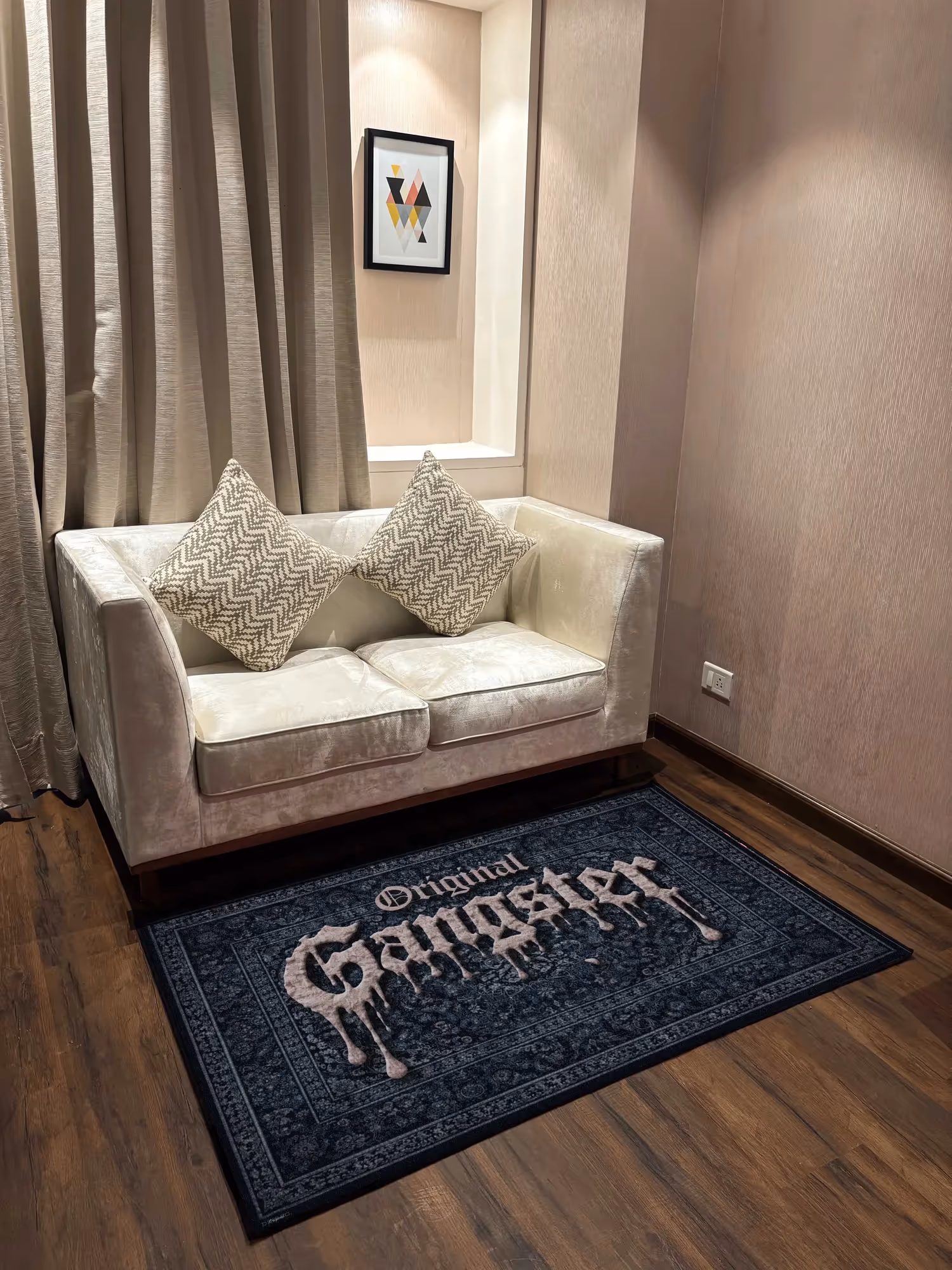 OG Gangster Blue Traditional Design Washable Rug image 2