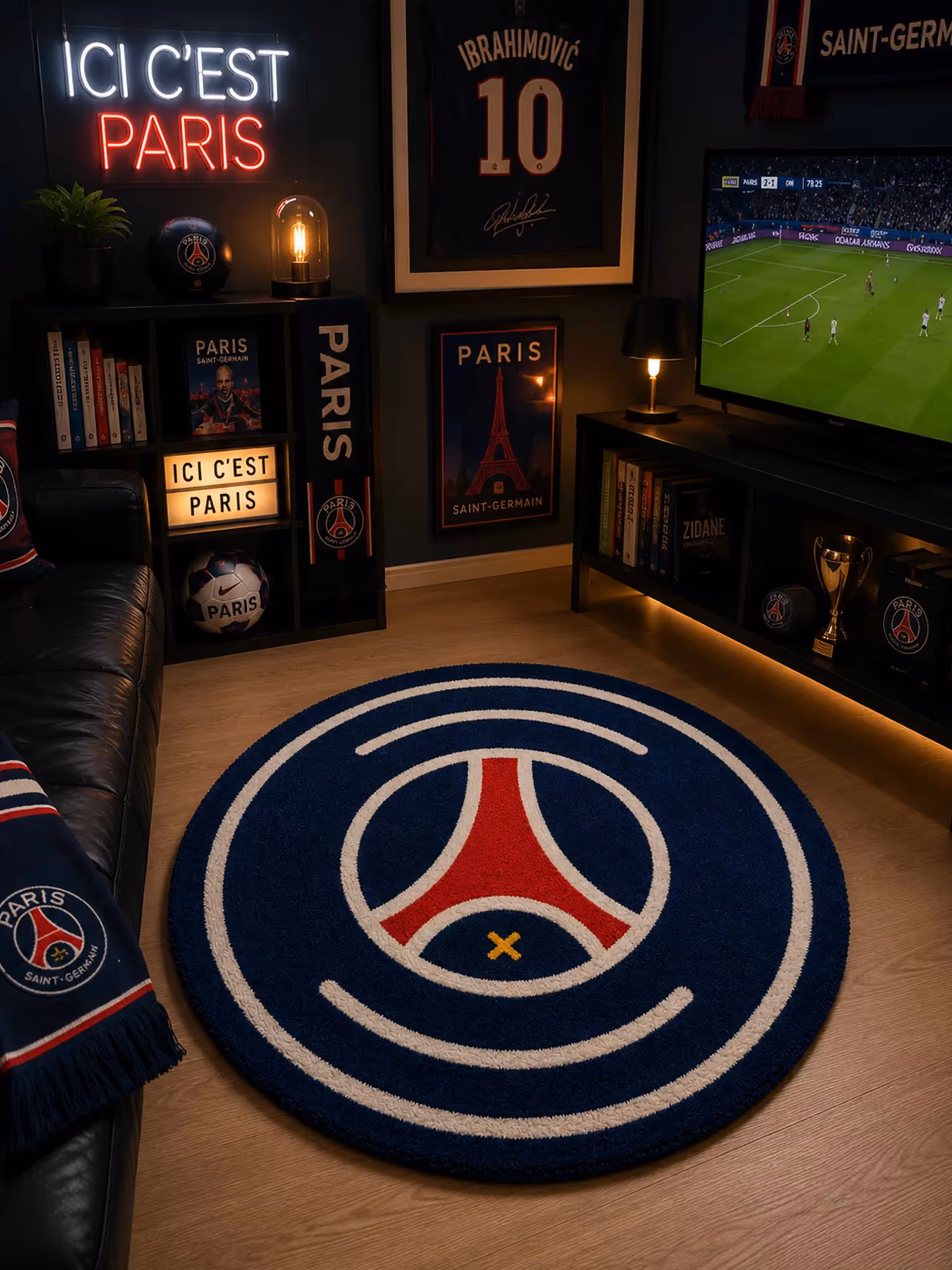 Paris Football Hand Tufted Rug  image 1