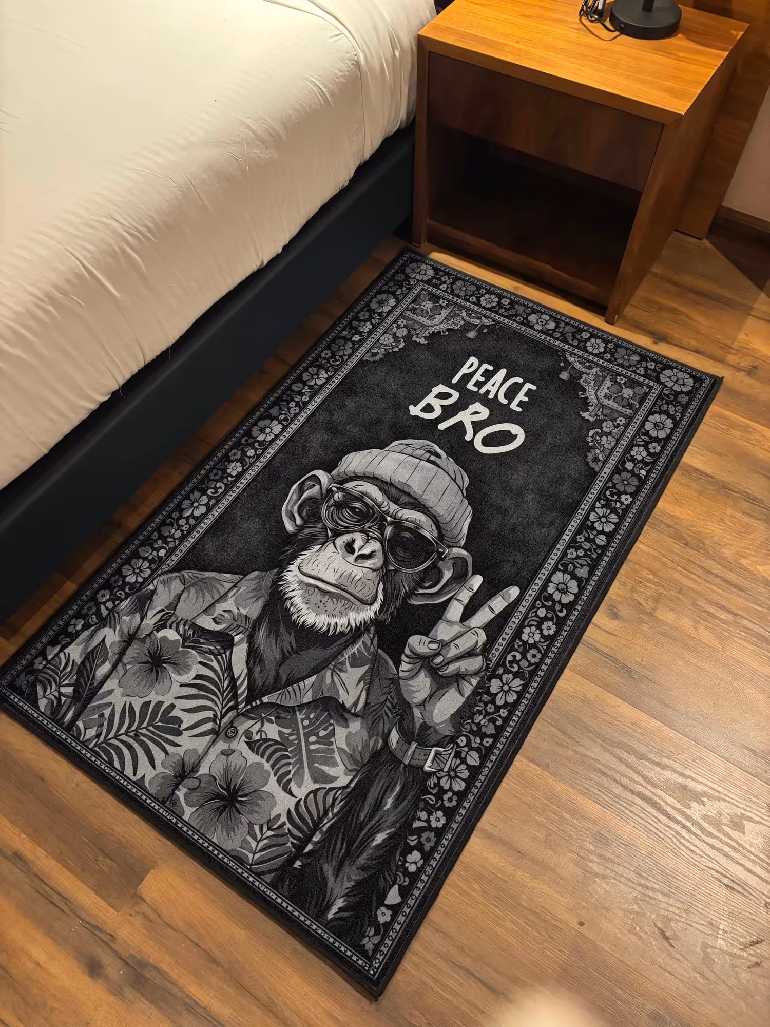 Peace Monkey Traditional Washable Rug image 2