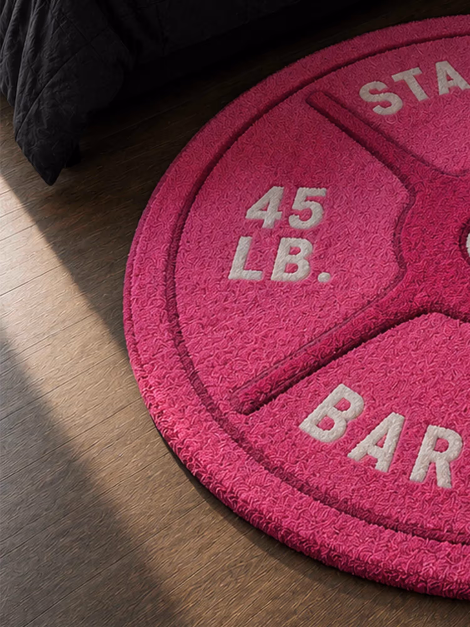 Pink Barbell Hand Tufted Rug image 2