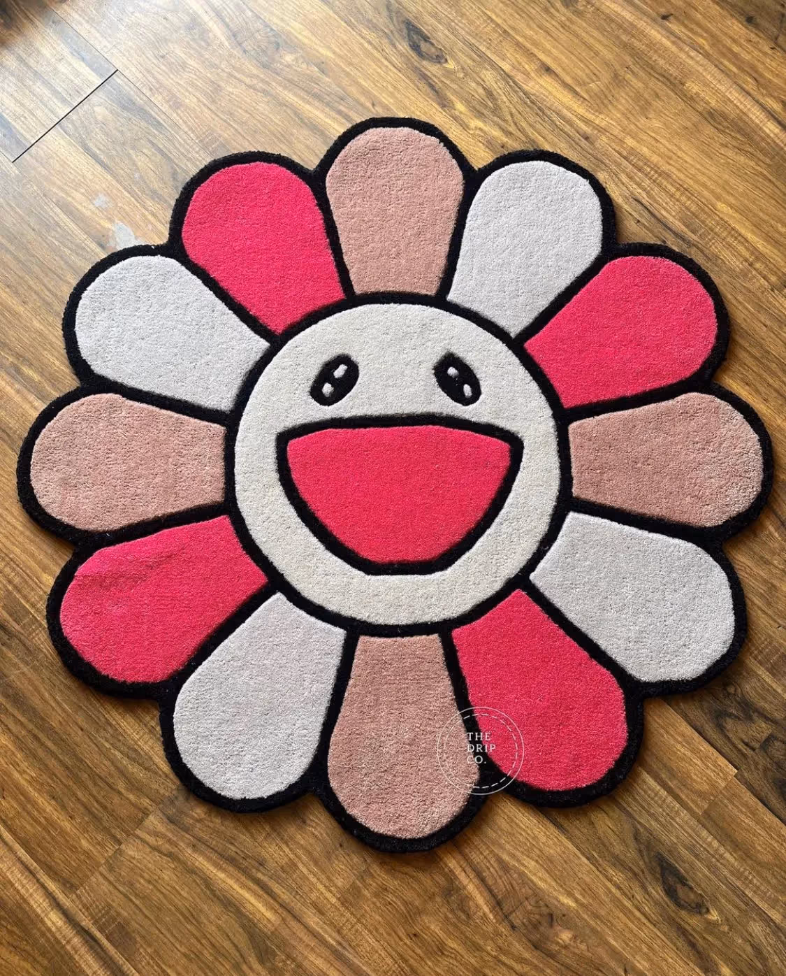 Pink Flower Hand Tufted Rug image 1