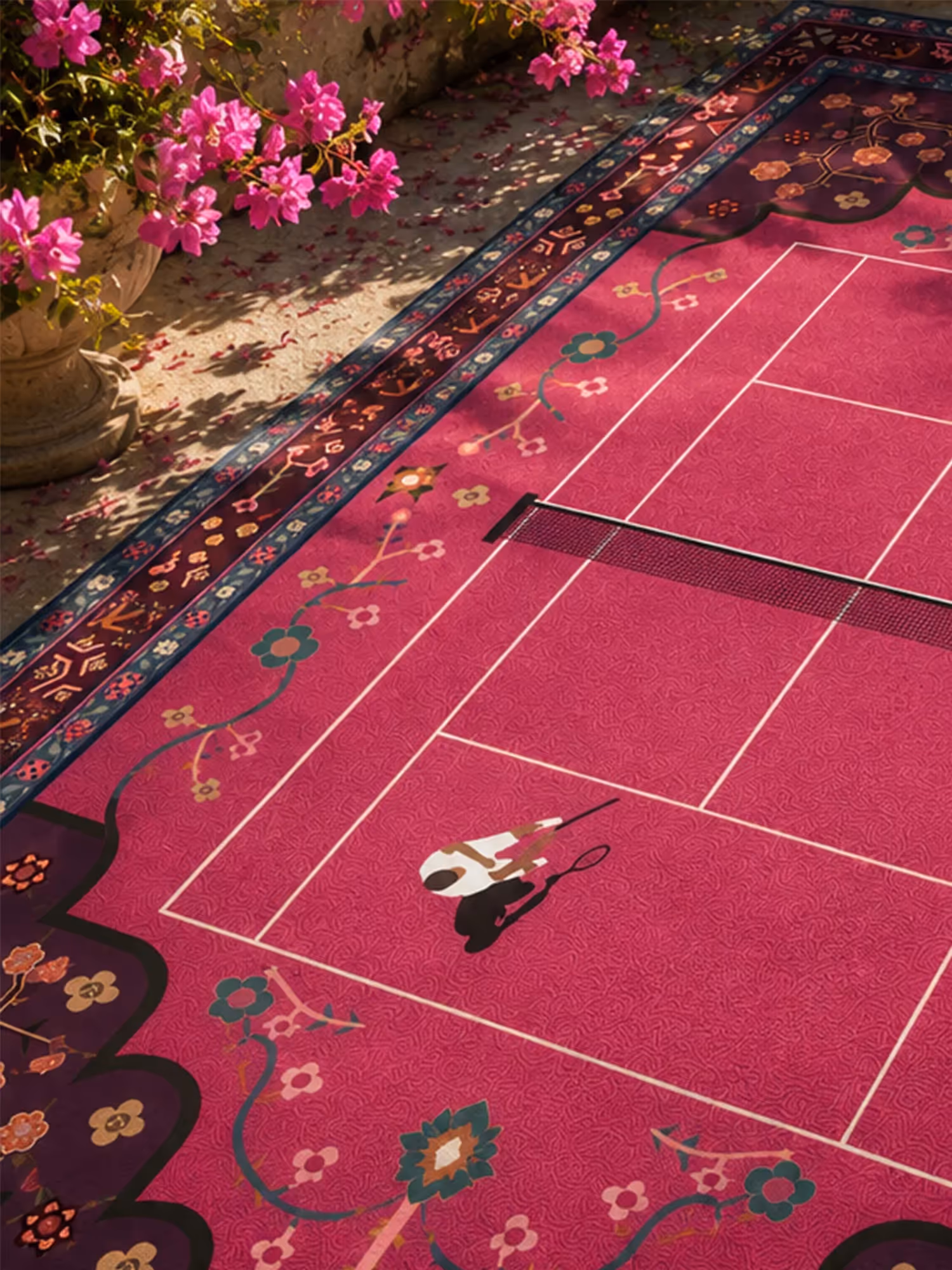 Pink Tennis Traditional Washable Rug image 2