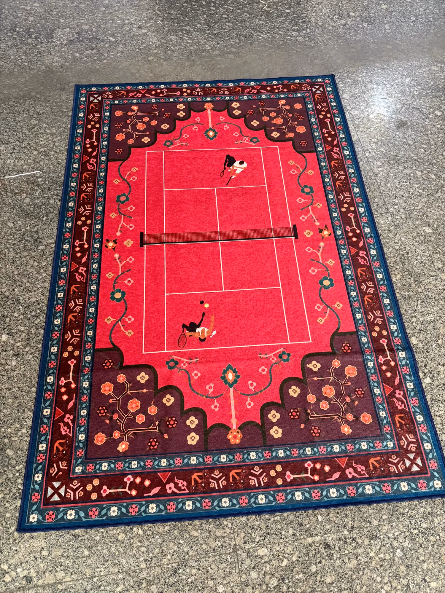 Pink Tennis Traditional Washable Rug image 3