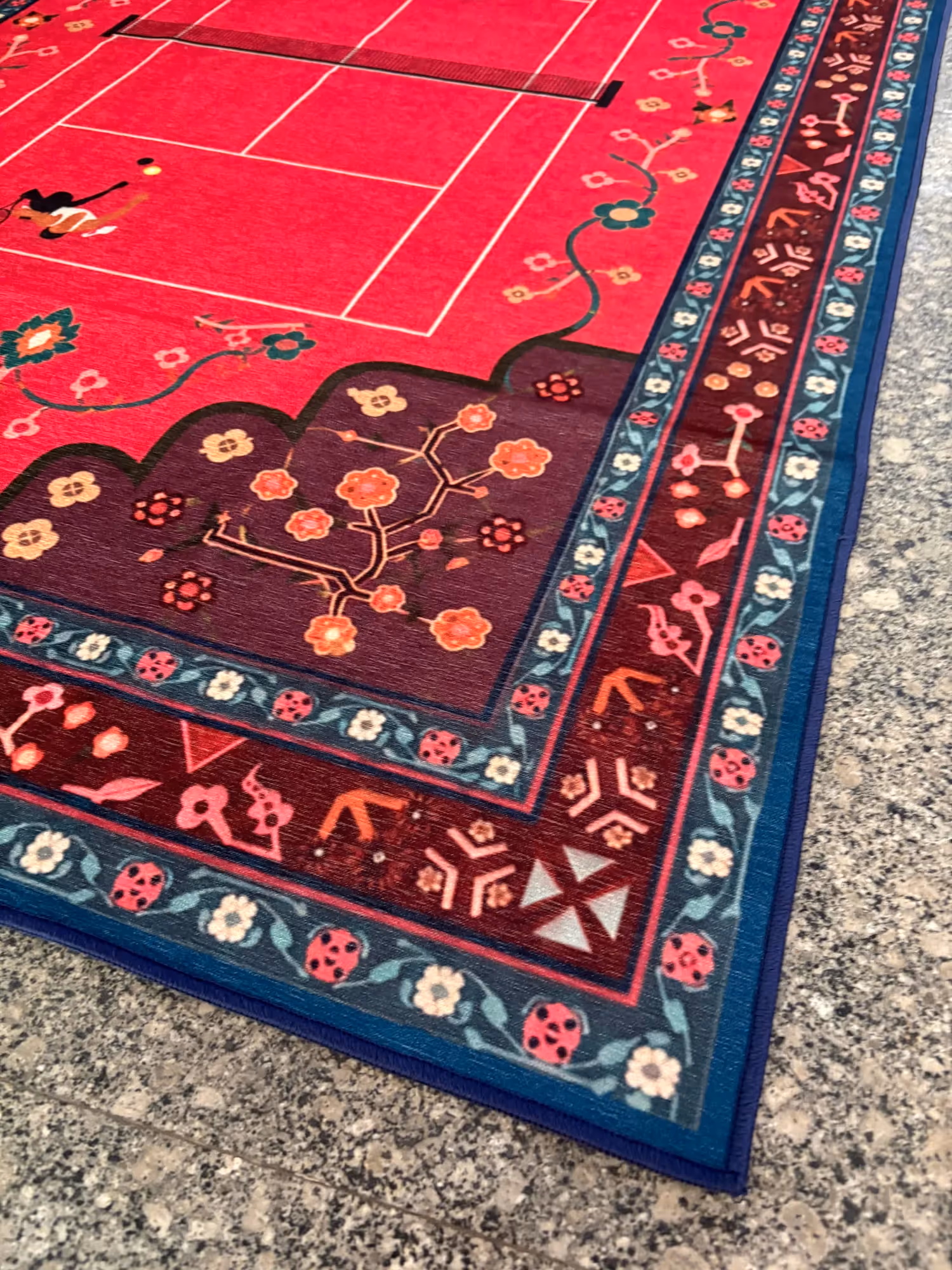 Pink Tennis Traditional Washable Rug image 4