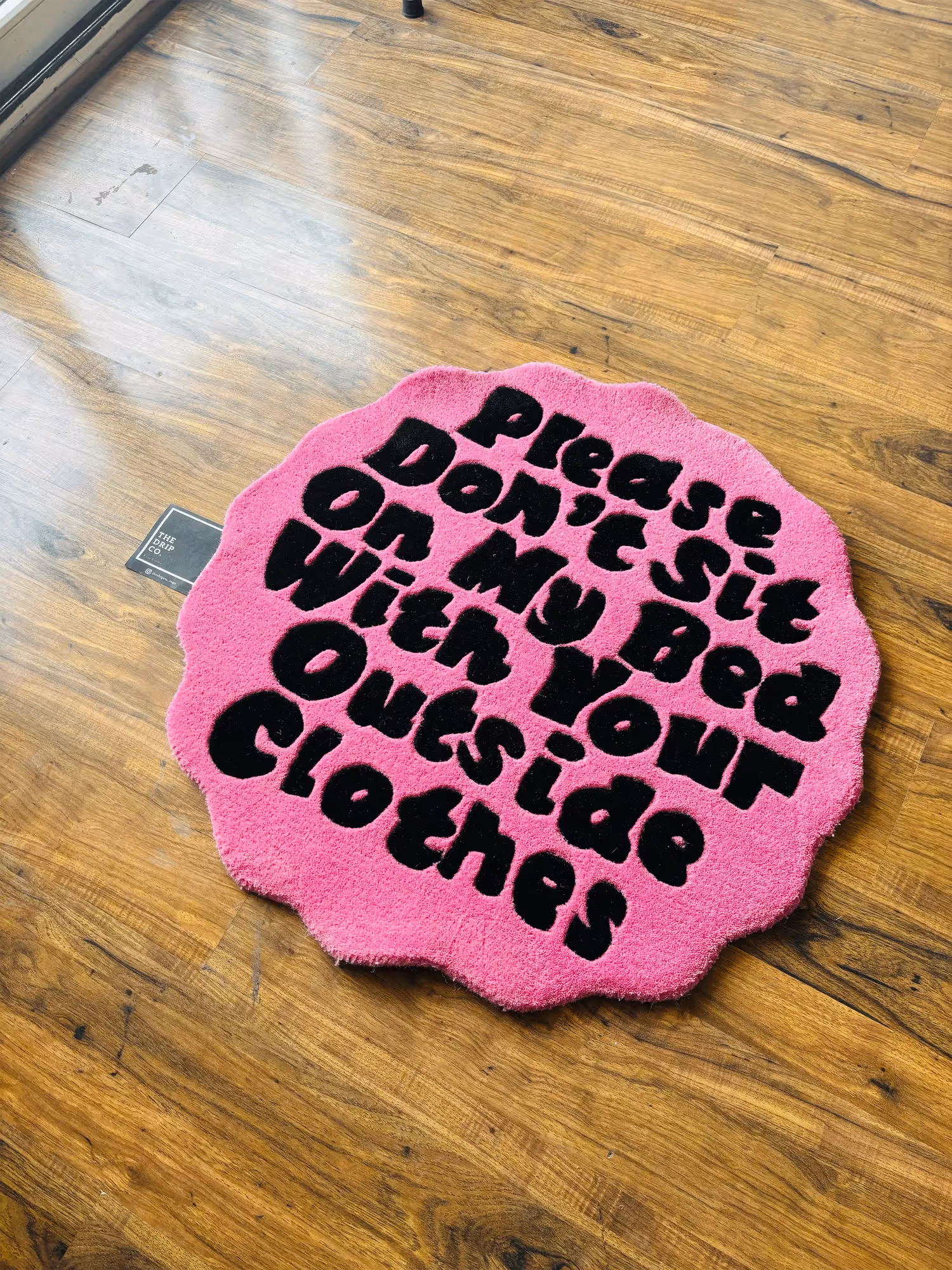 Please Don't Sit On My Bed Hand Tufted Rug image 1
