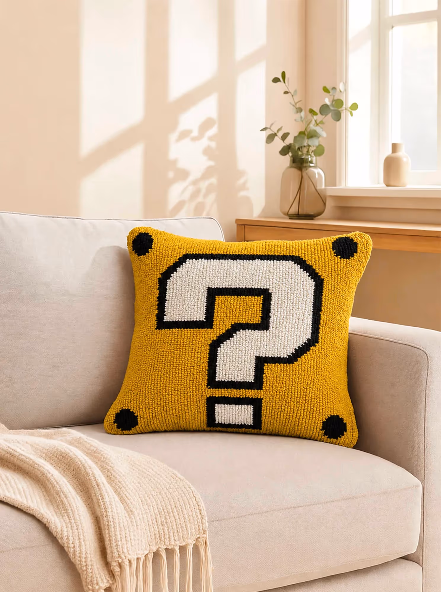 Question Mark Yellow Cushion Cover image 1