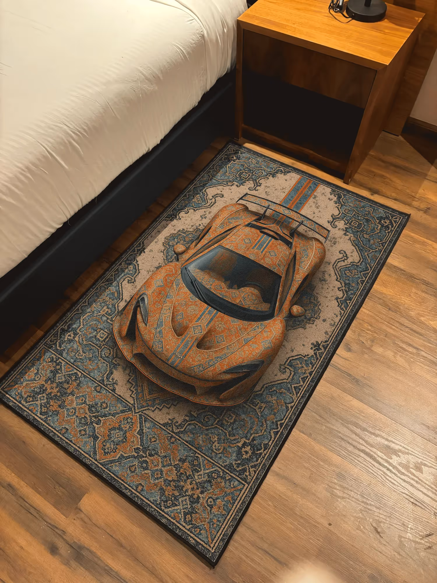 Racing Car Traditional Design Washable Rug image 2