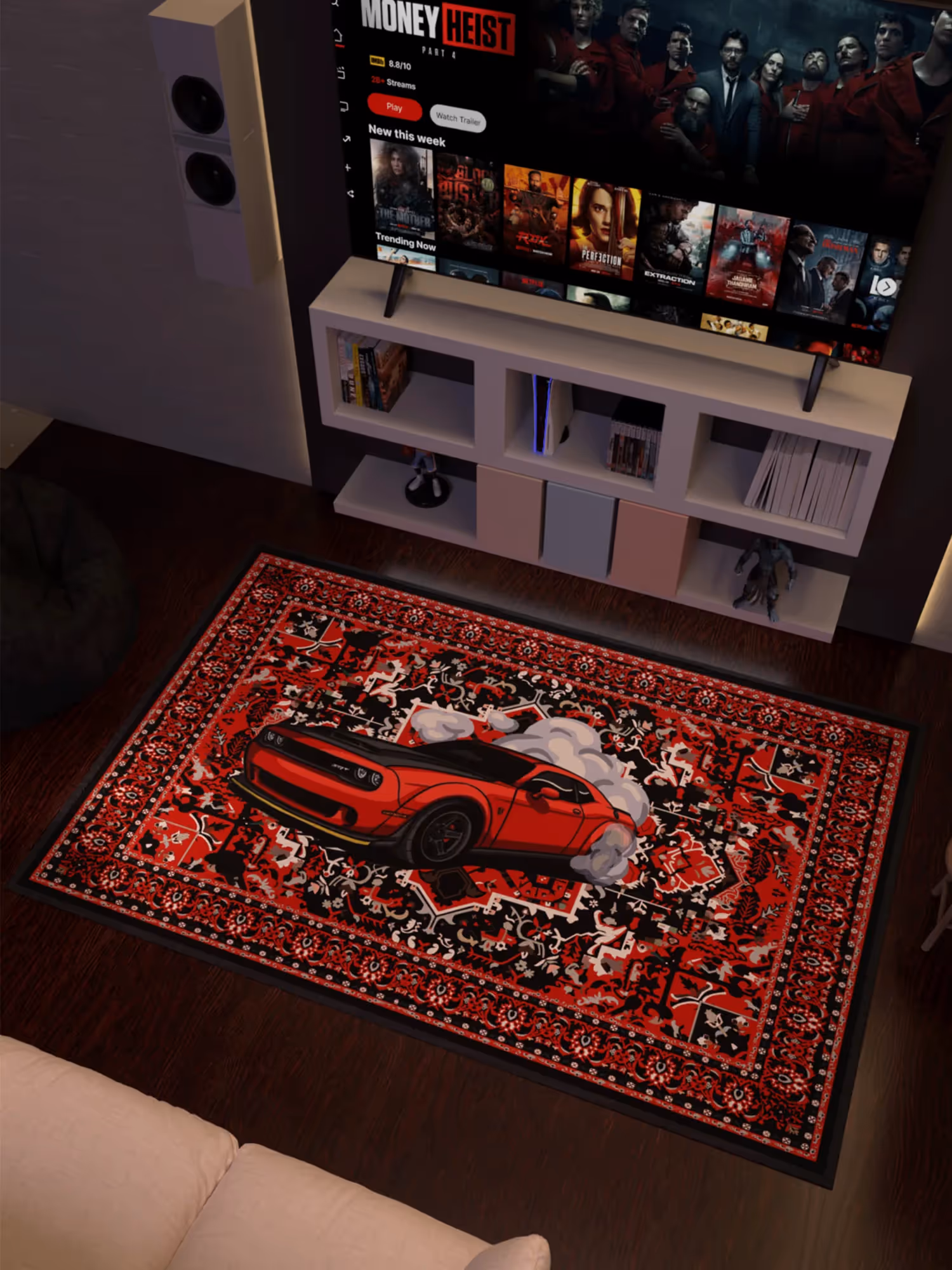 Red Challenger Traditional Design Washable Rug  image 2