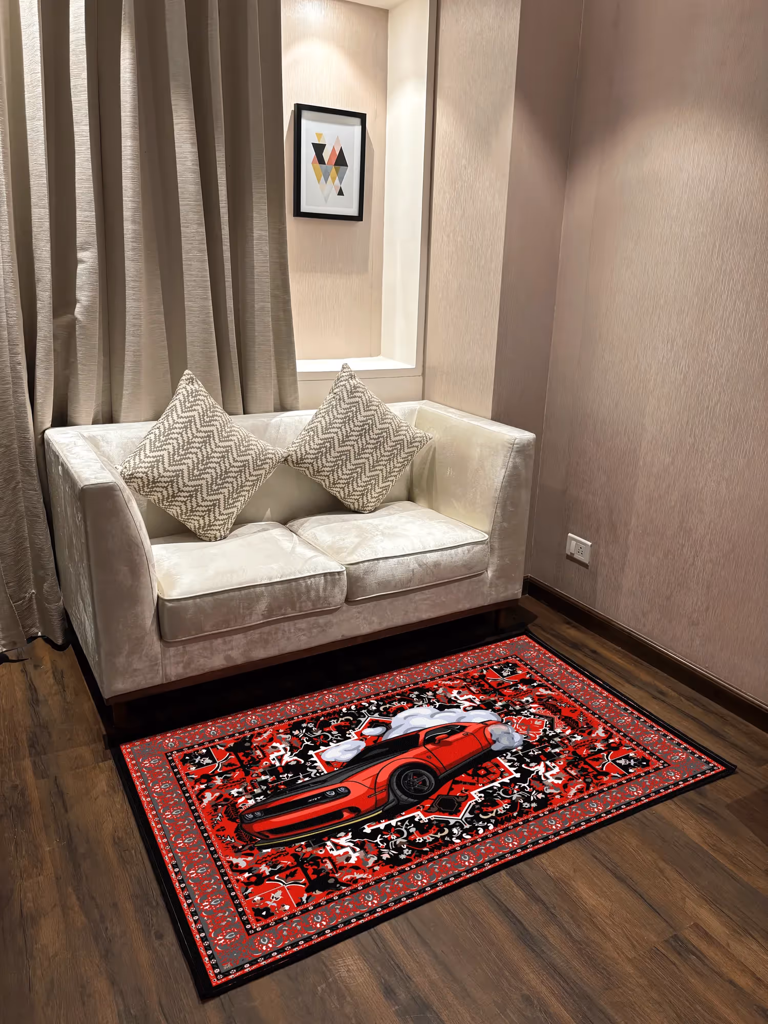 Red Challenger Traditional Design Washable Rug  image 4