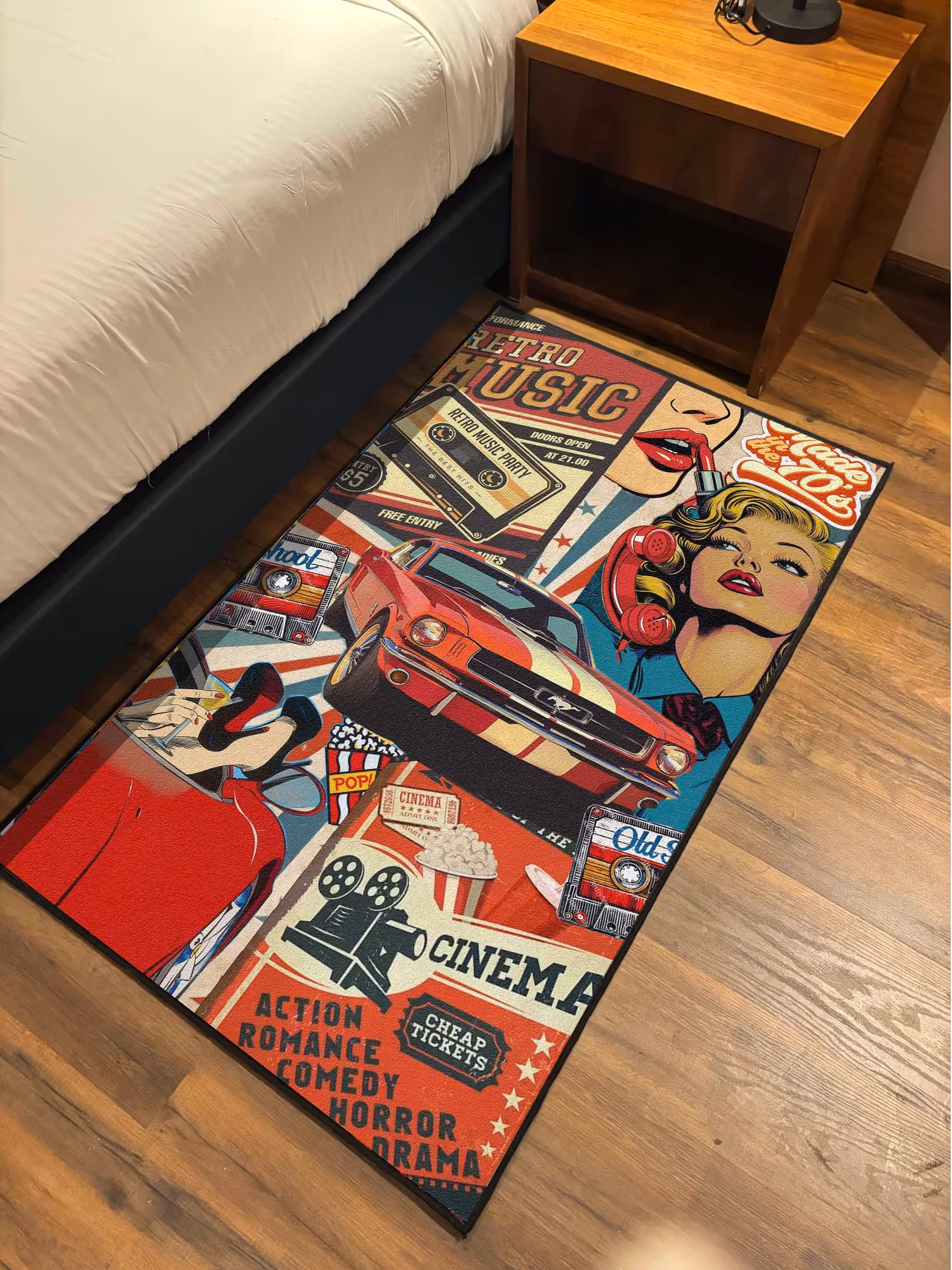 Retro Collage Art Washable Rug image 2