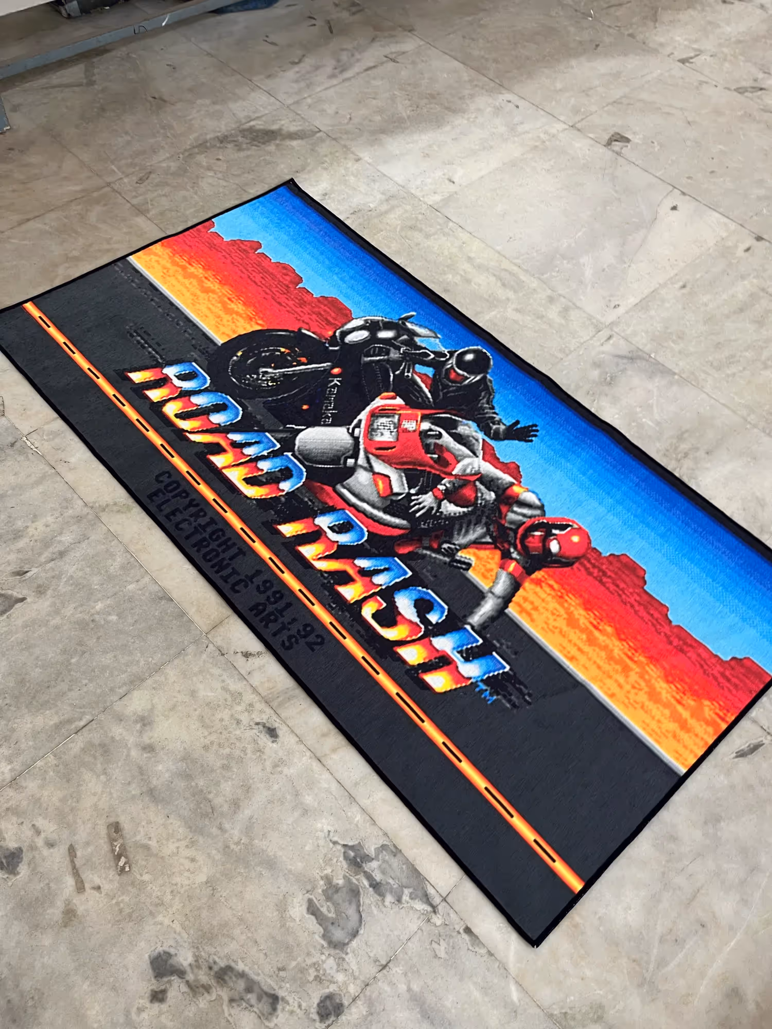 Road Rash Printed Washable Rug image 1