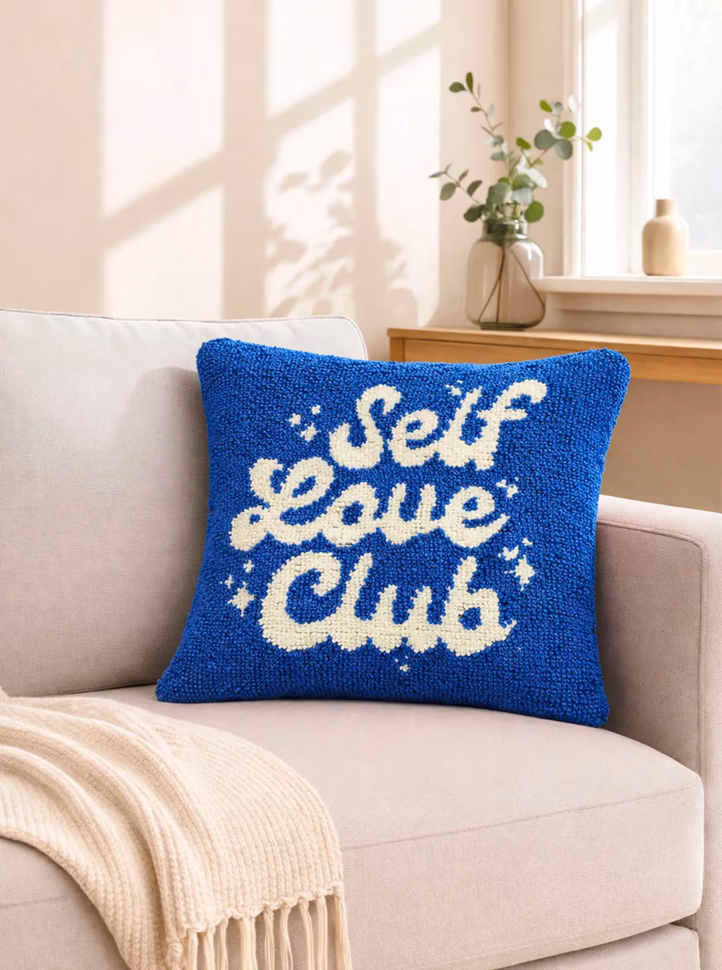 Self Love Club Blue Cushion Cover image 1