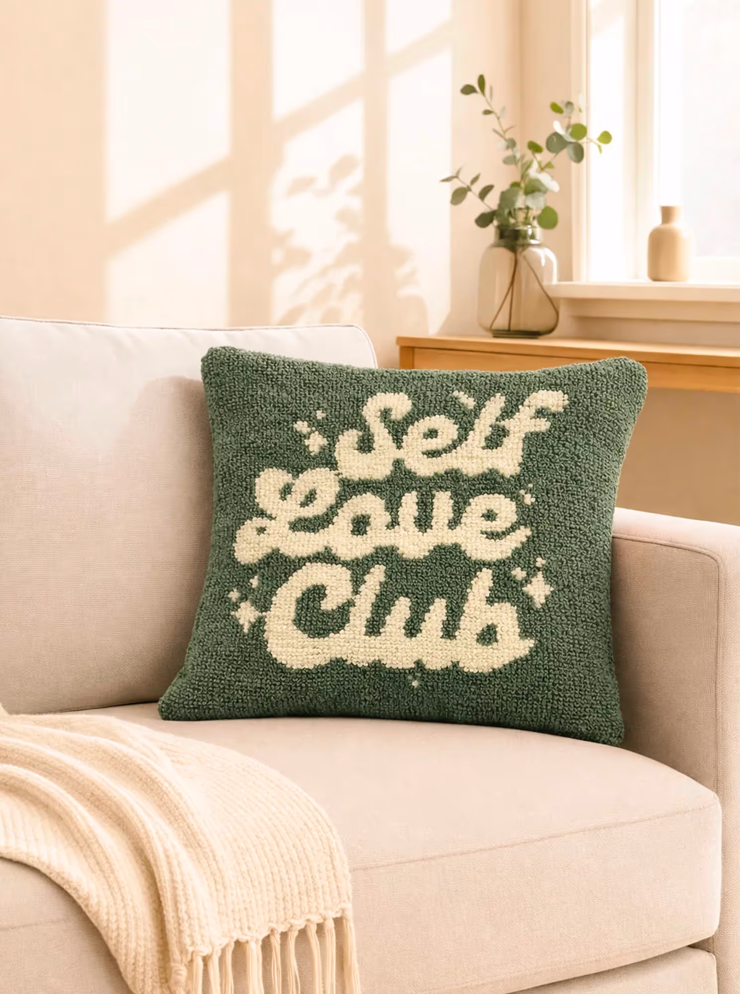 Self Love Club Green Cushion Cover image 1