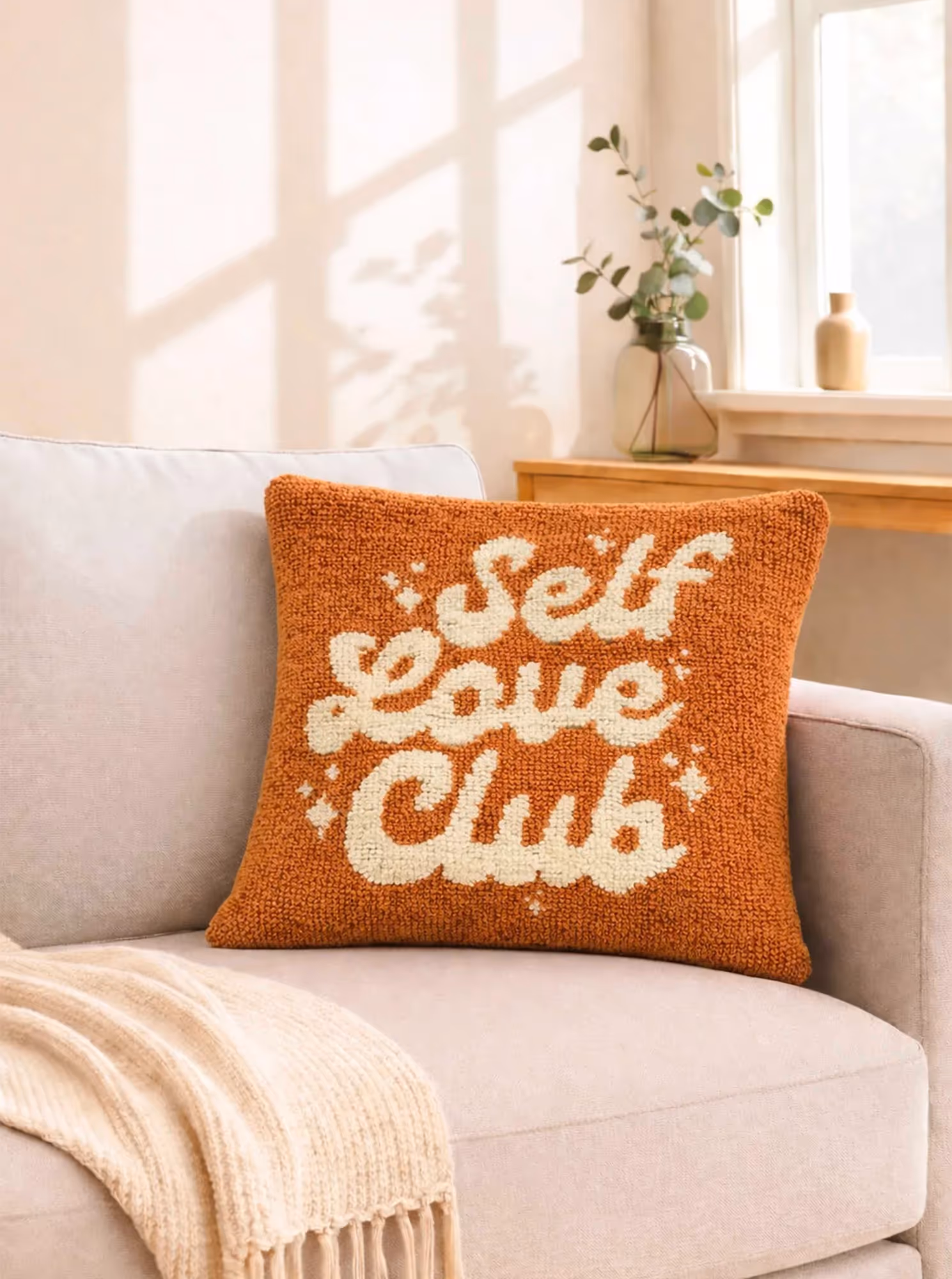 Self Love Club Orange Cushion Cover image 1