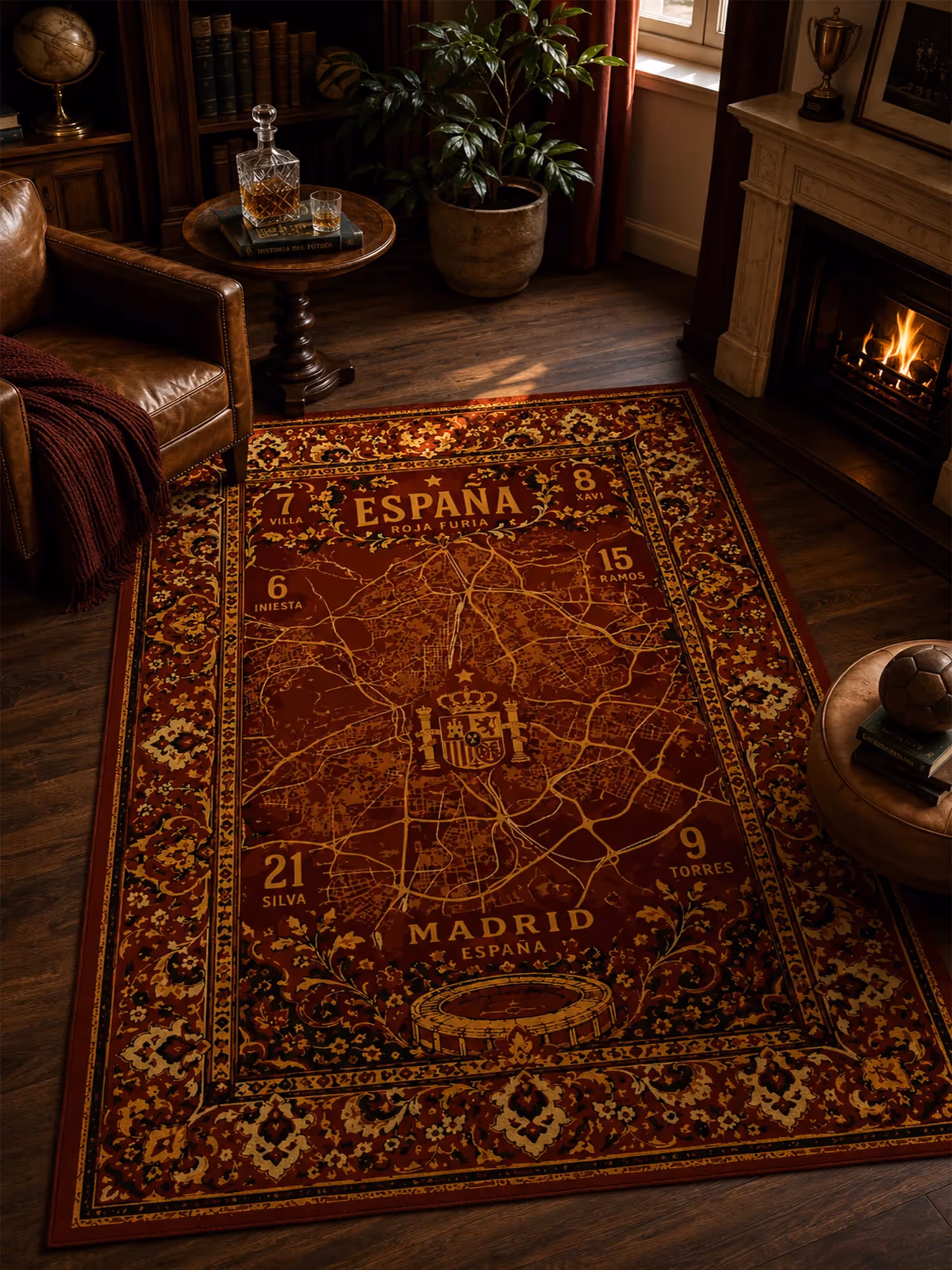 Spain Football Traditional Washable Rug  image 1