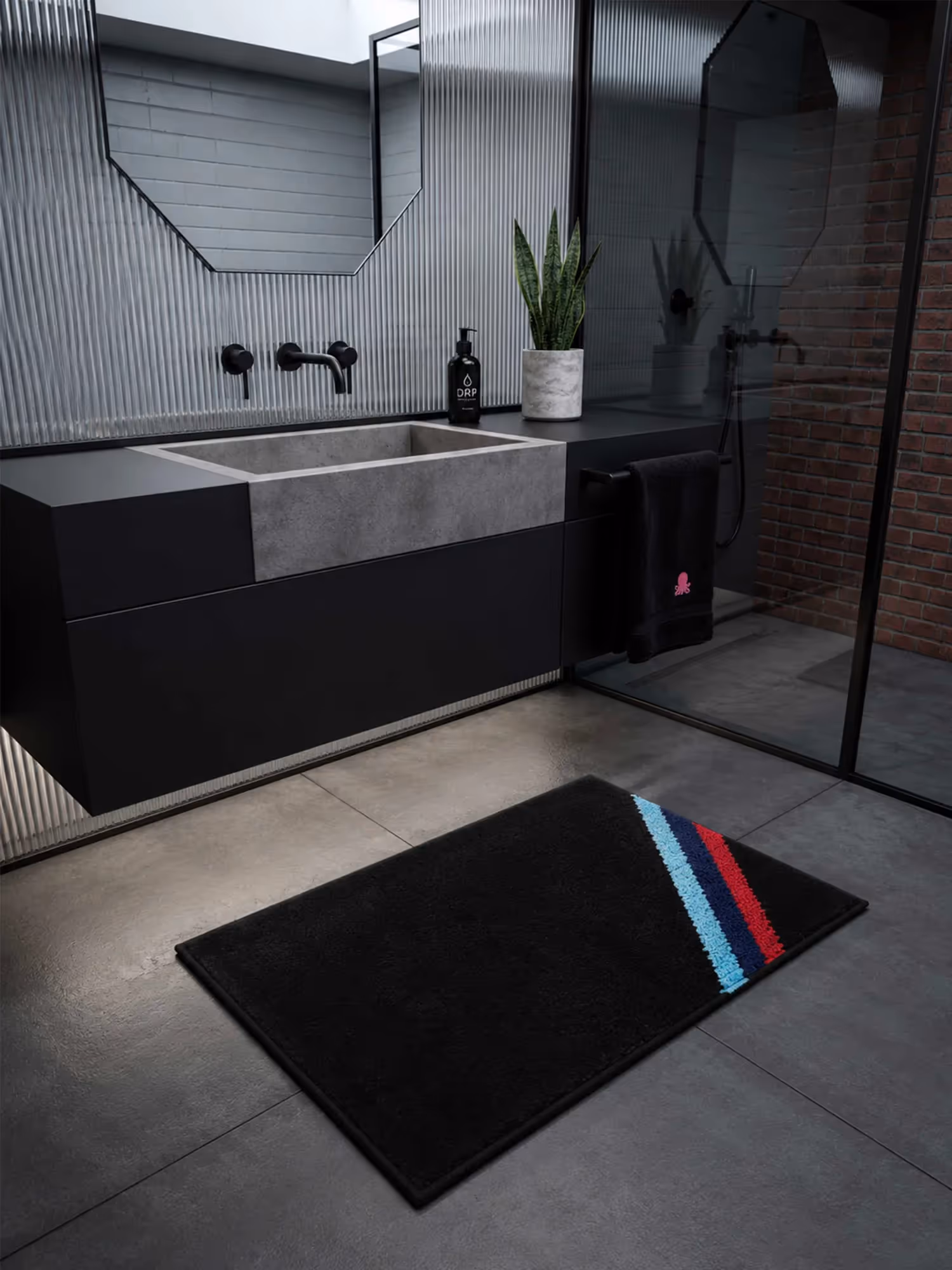 Speed Racing Stripes Bath Mat image 1