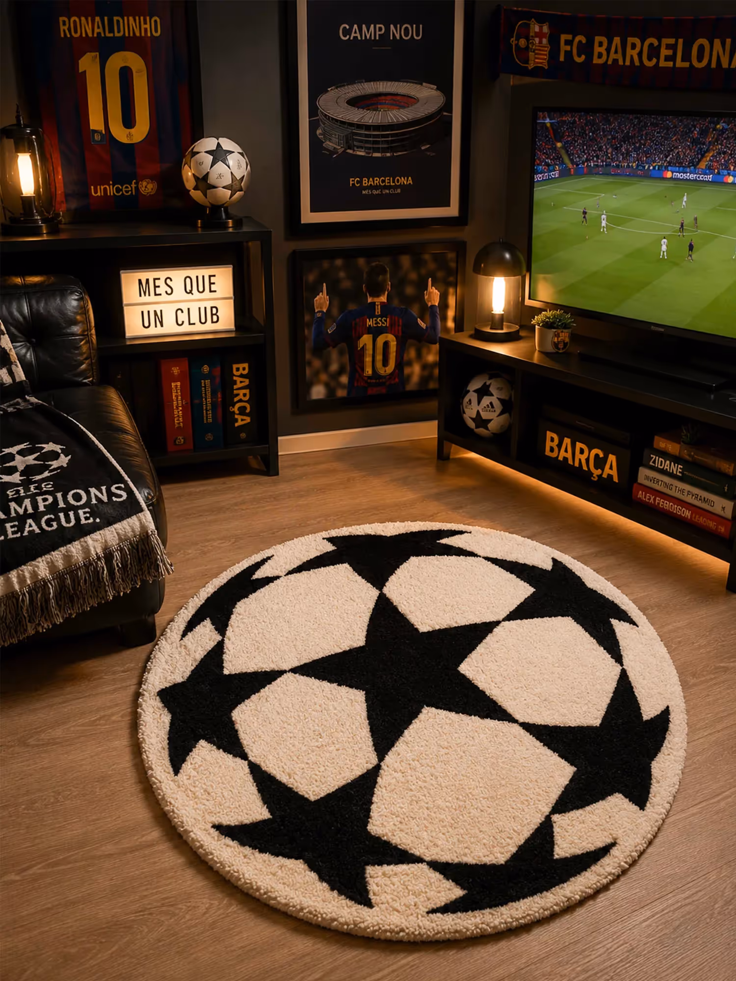 Star Football Hand Tufted Rug image 1
