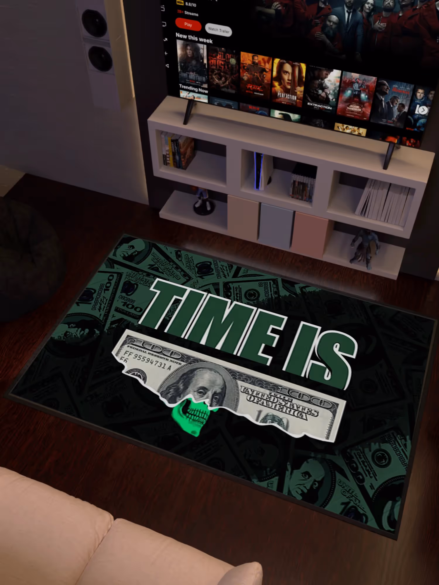 Time Is Money Washable Rug image 2