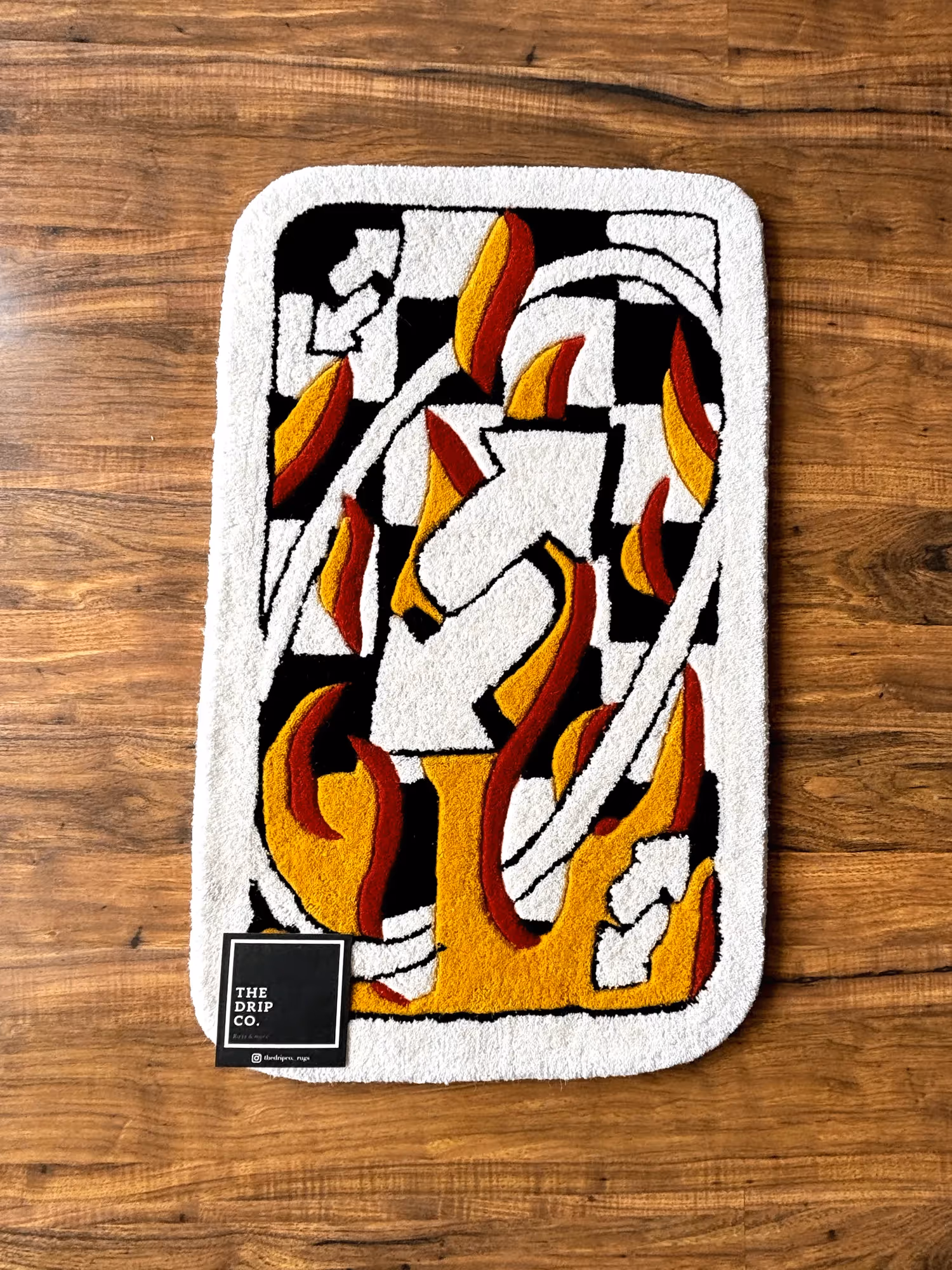 Uno Fire Card Hand Tufted Rug image 1