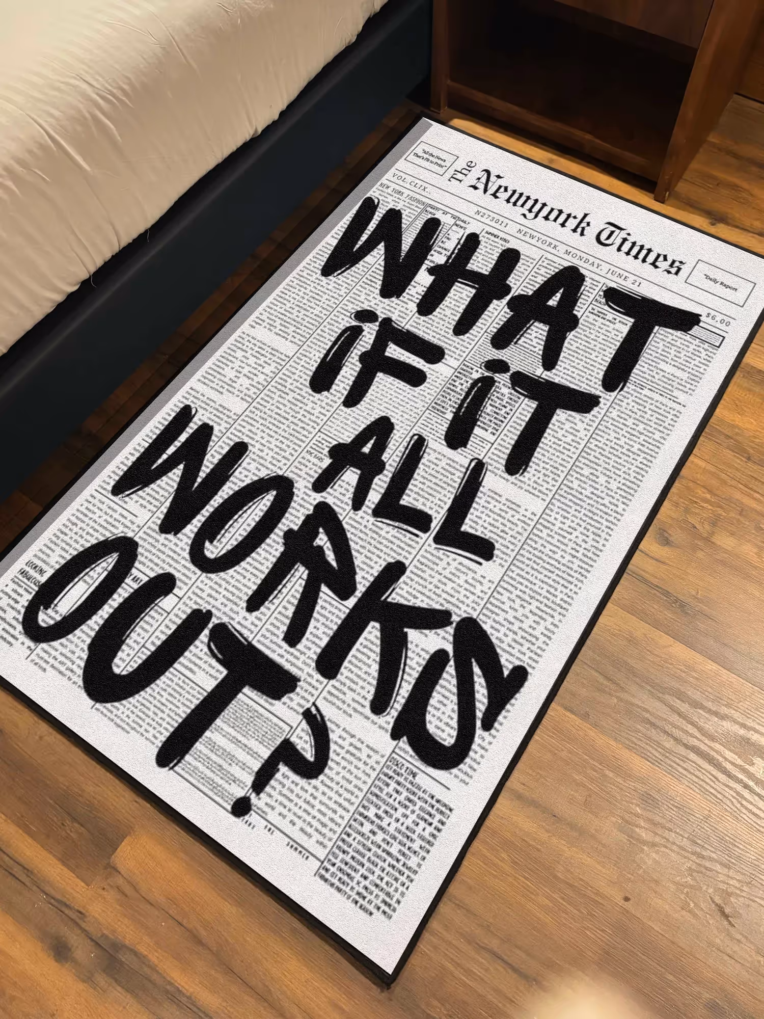 What If It All Works Out Printed Washable Rug image 1