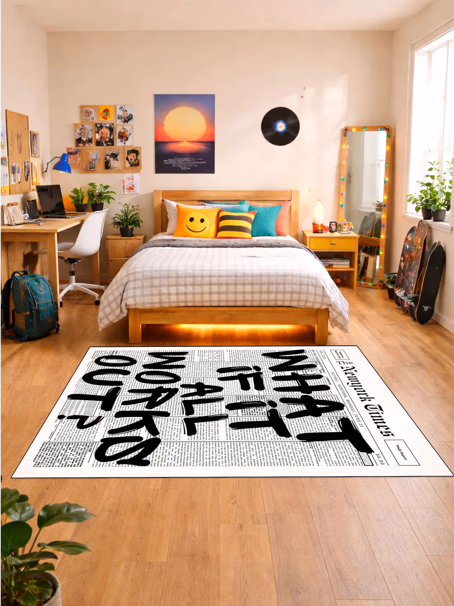 What If It All Works Out Printed Washable Rug image 2