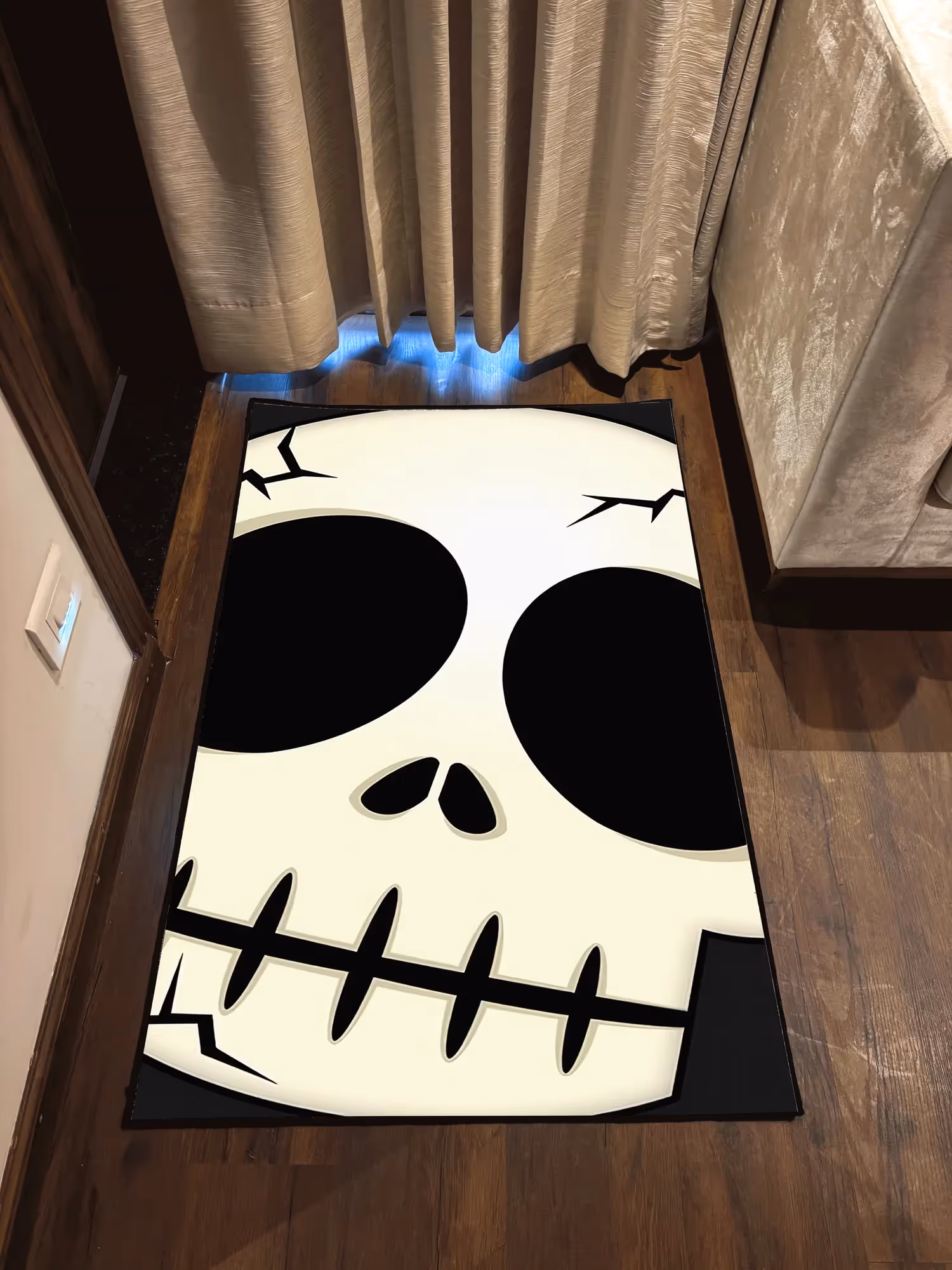 White Skull Washable Rug  image 2