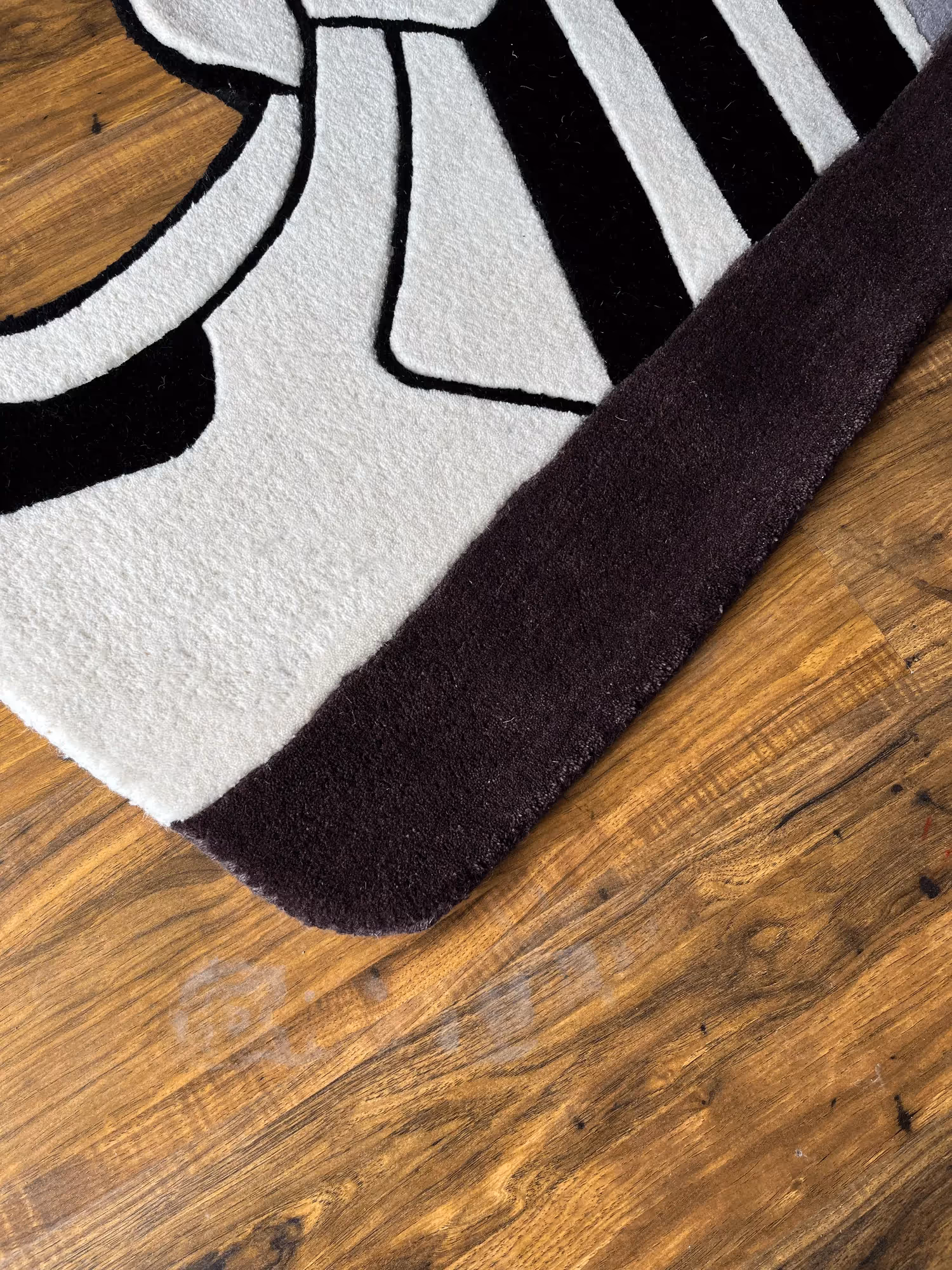White Stripe Custom Shoe Hand Tufted Rug  image 4