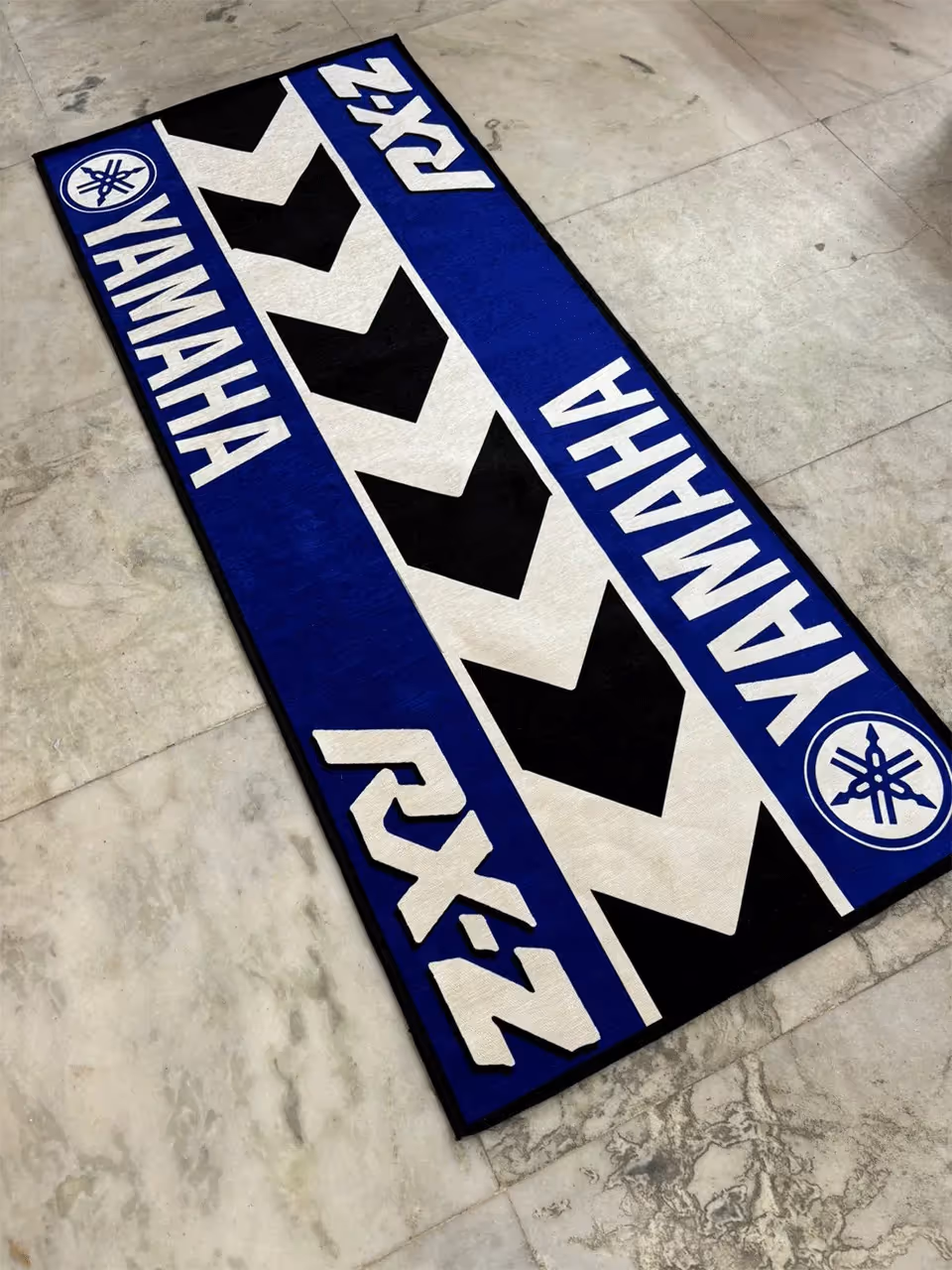 Yamaha Rz Blue Printed Rug image 1