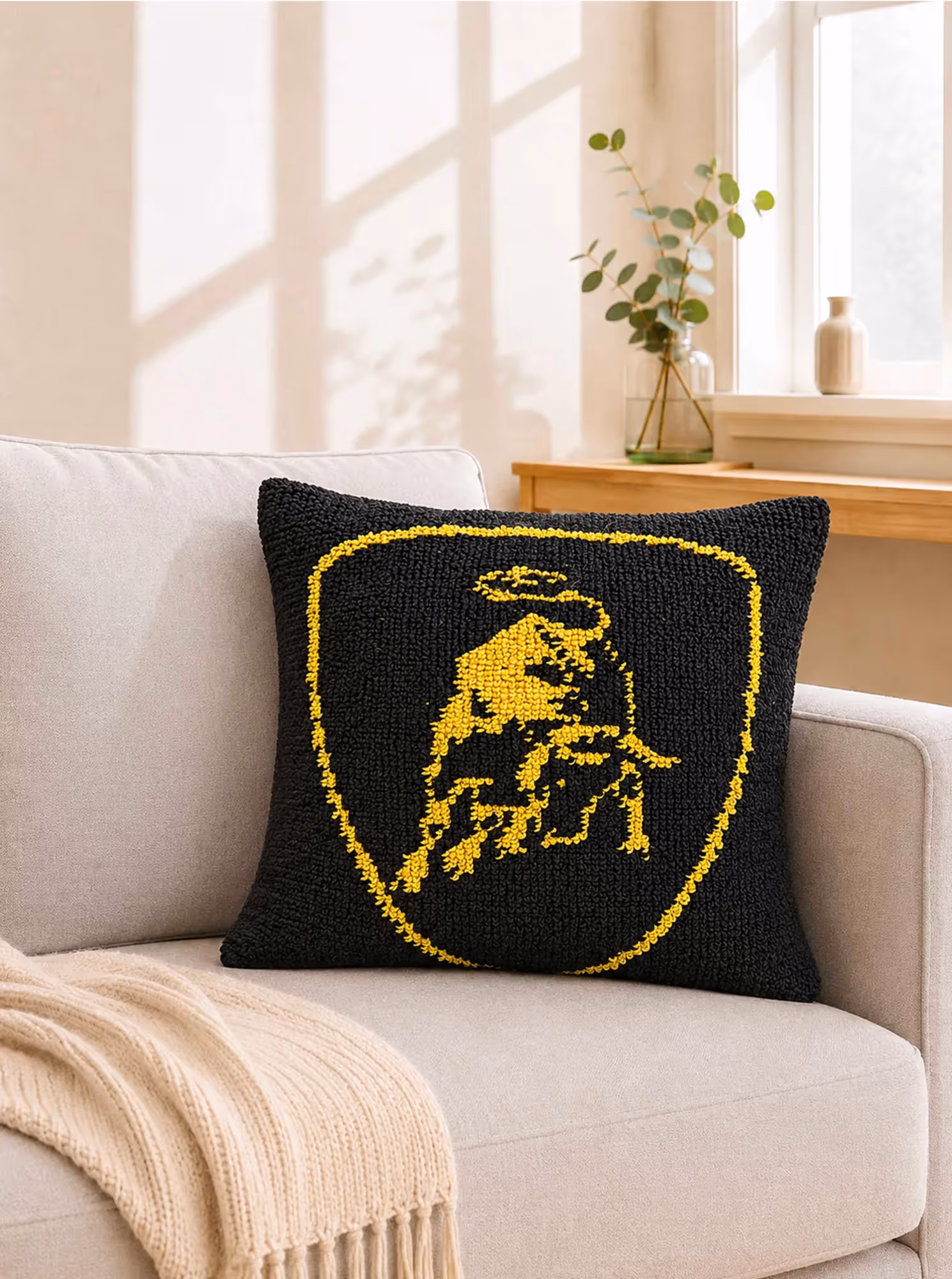 Yellow Bull Cushion Cover image 1