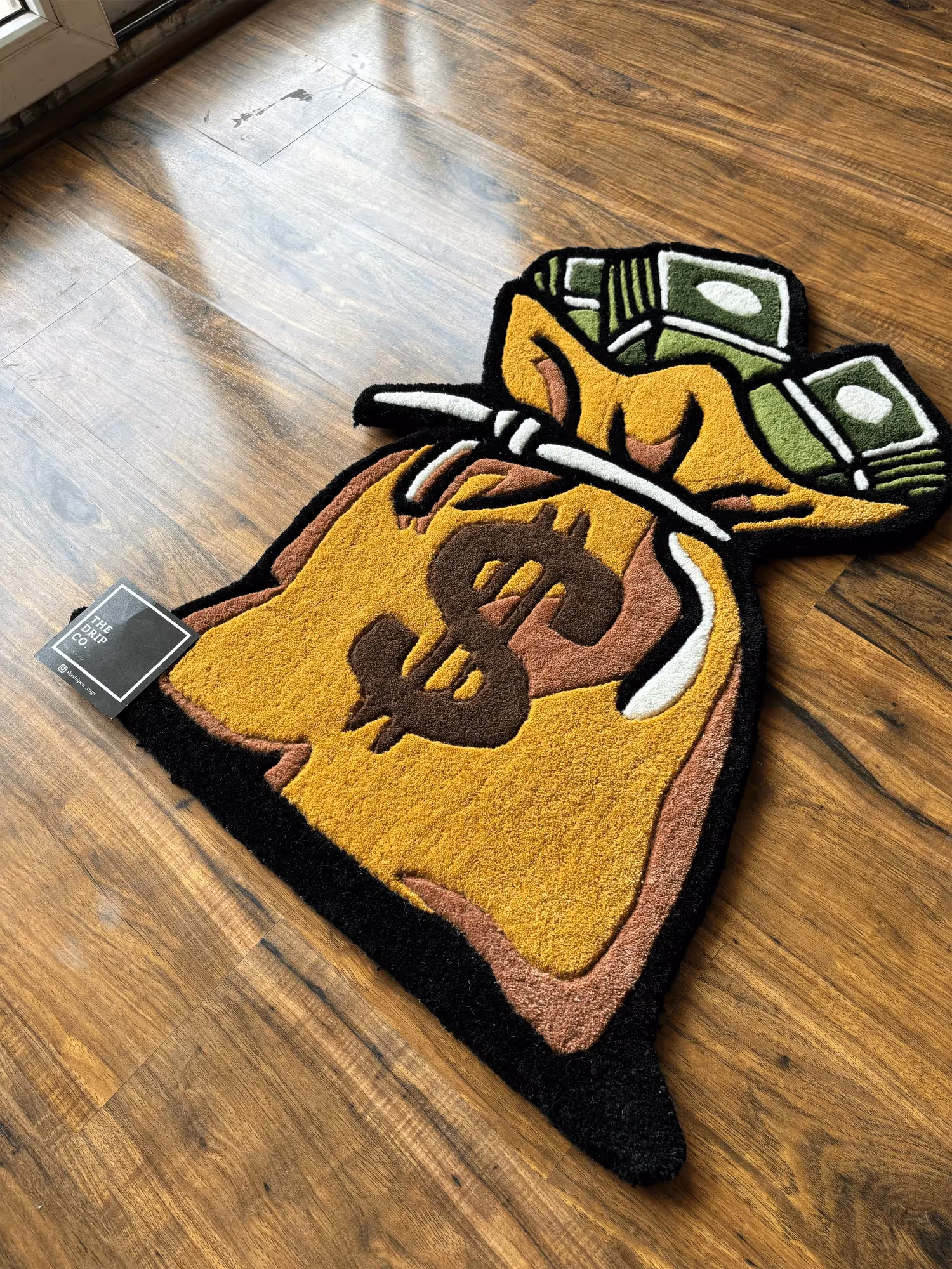 Yellow Dollar Bag Hand Tufted Rug image 1
