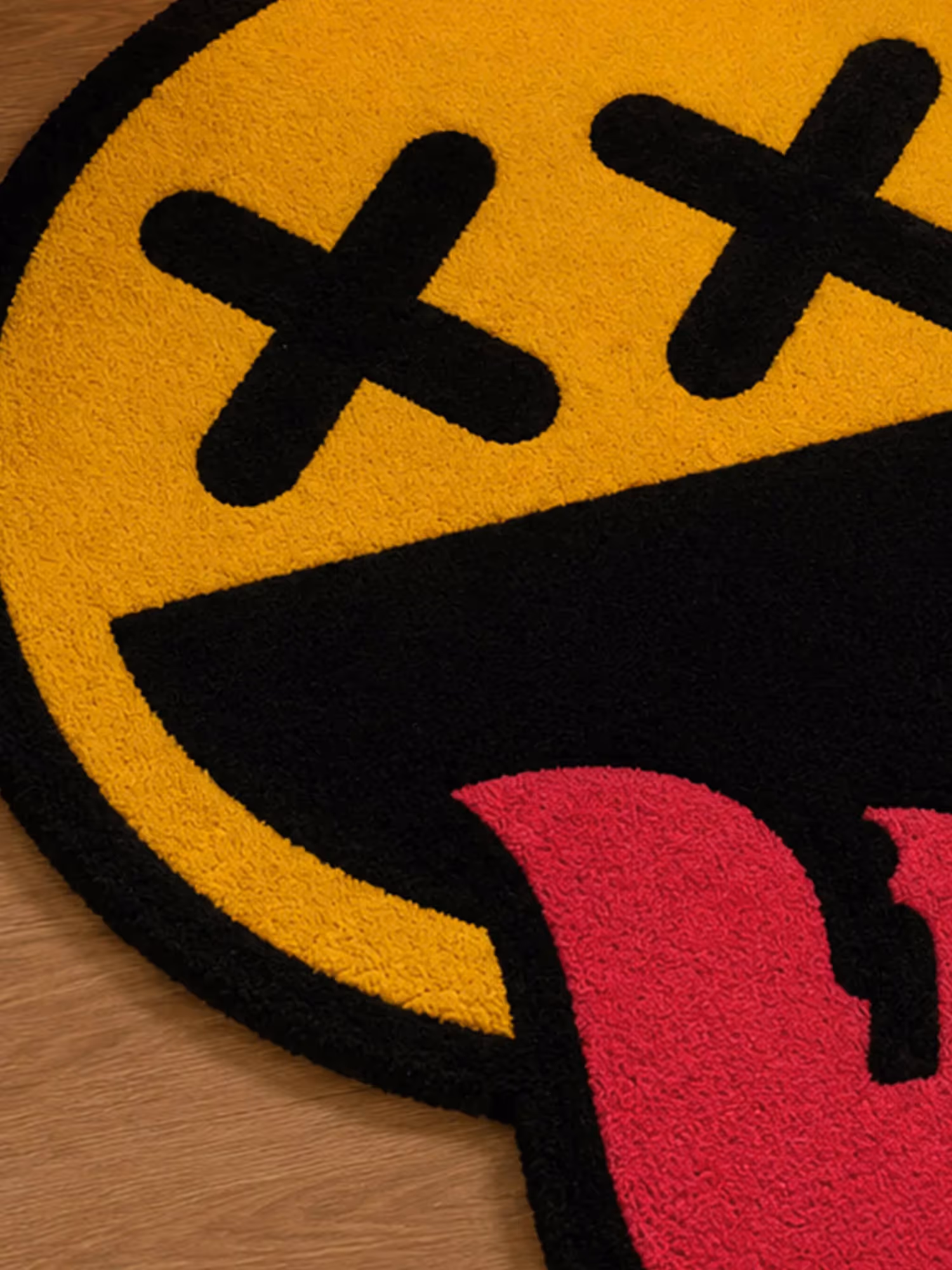 Yellow X Face Hand Tufted Rug  image 2