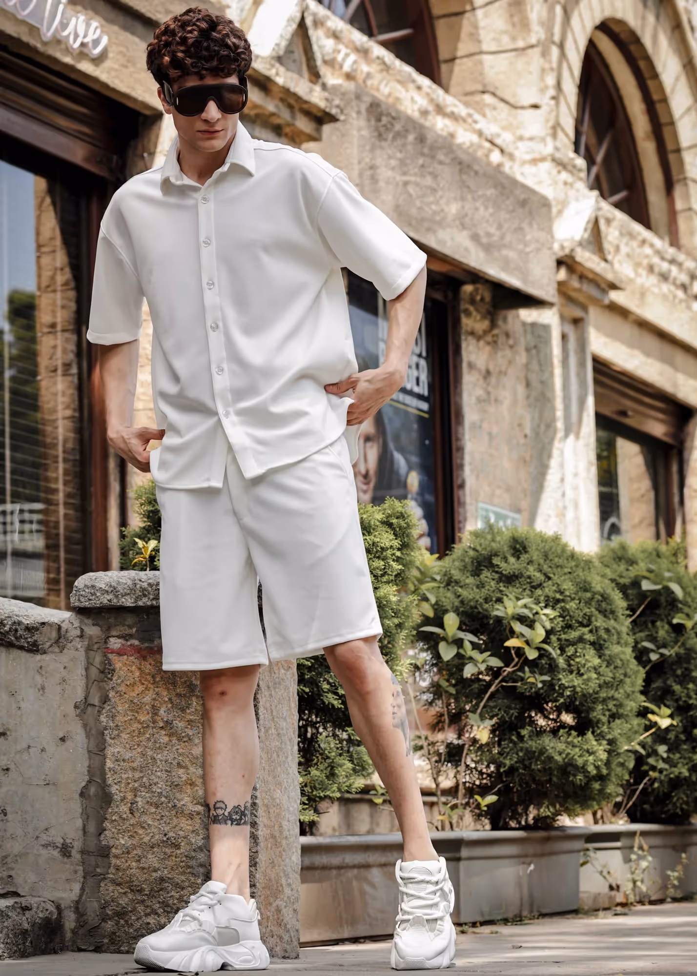 Solid Cotton Blend Oversized Co-ord Set Frost image 5