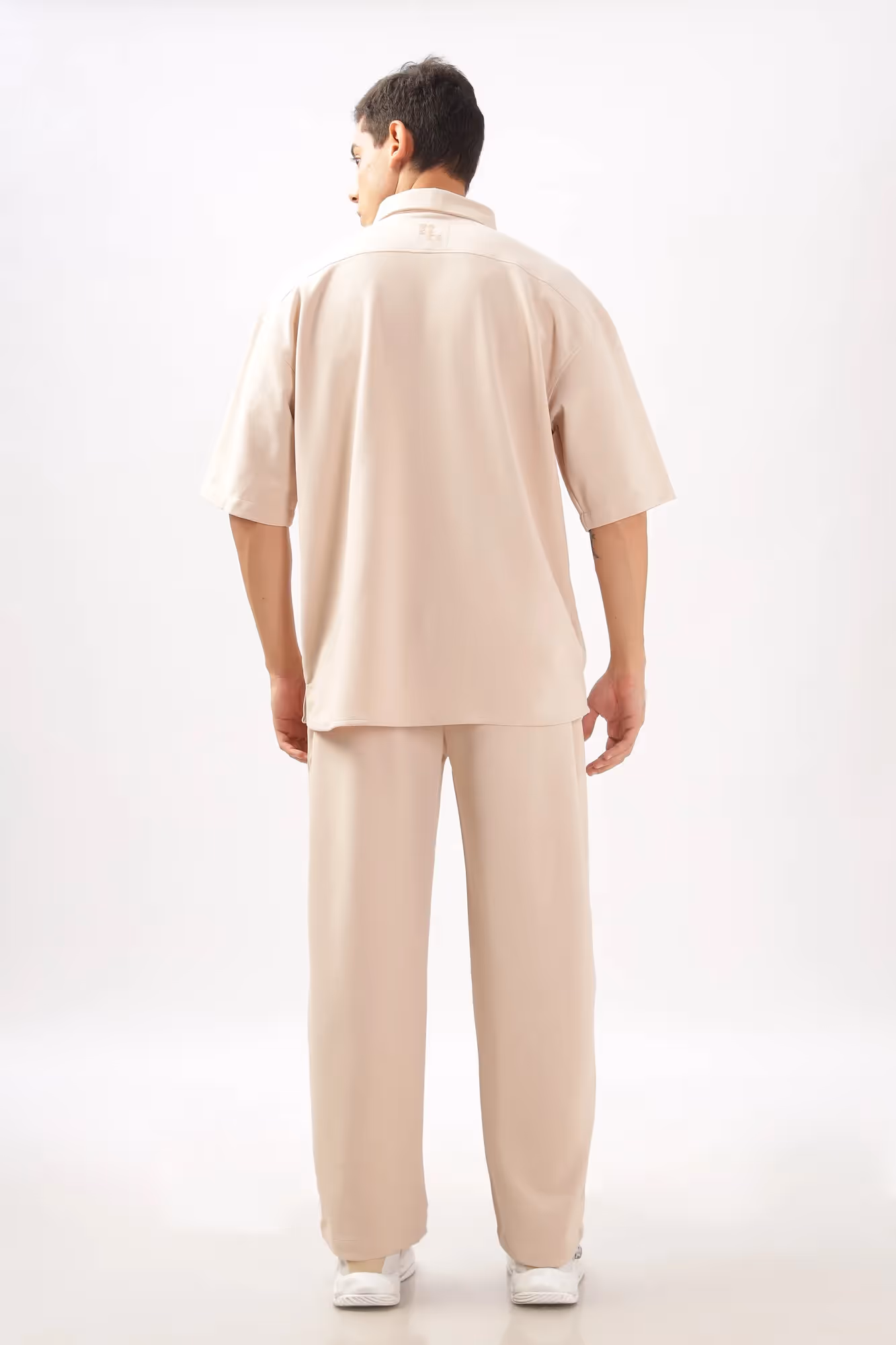 Solid Cotton Blend Oversized Co-ord Set Pancake  image 2