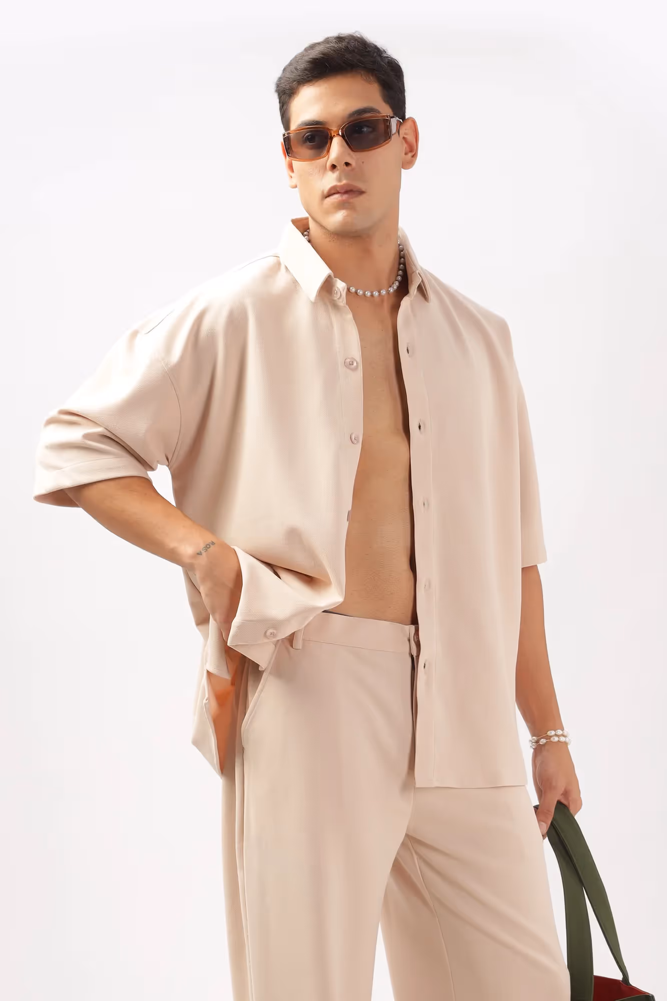 Solid Cotton Blend Oversized Co-ord Set Pancake  image 7