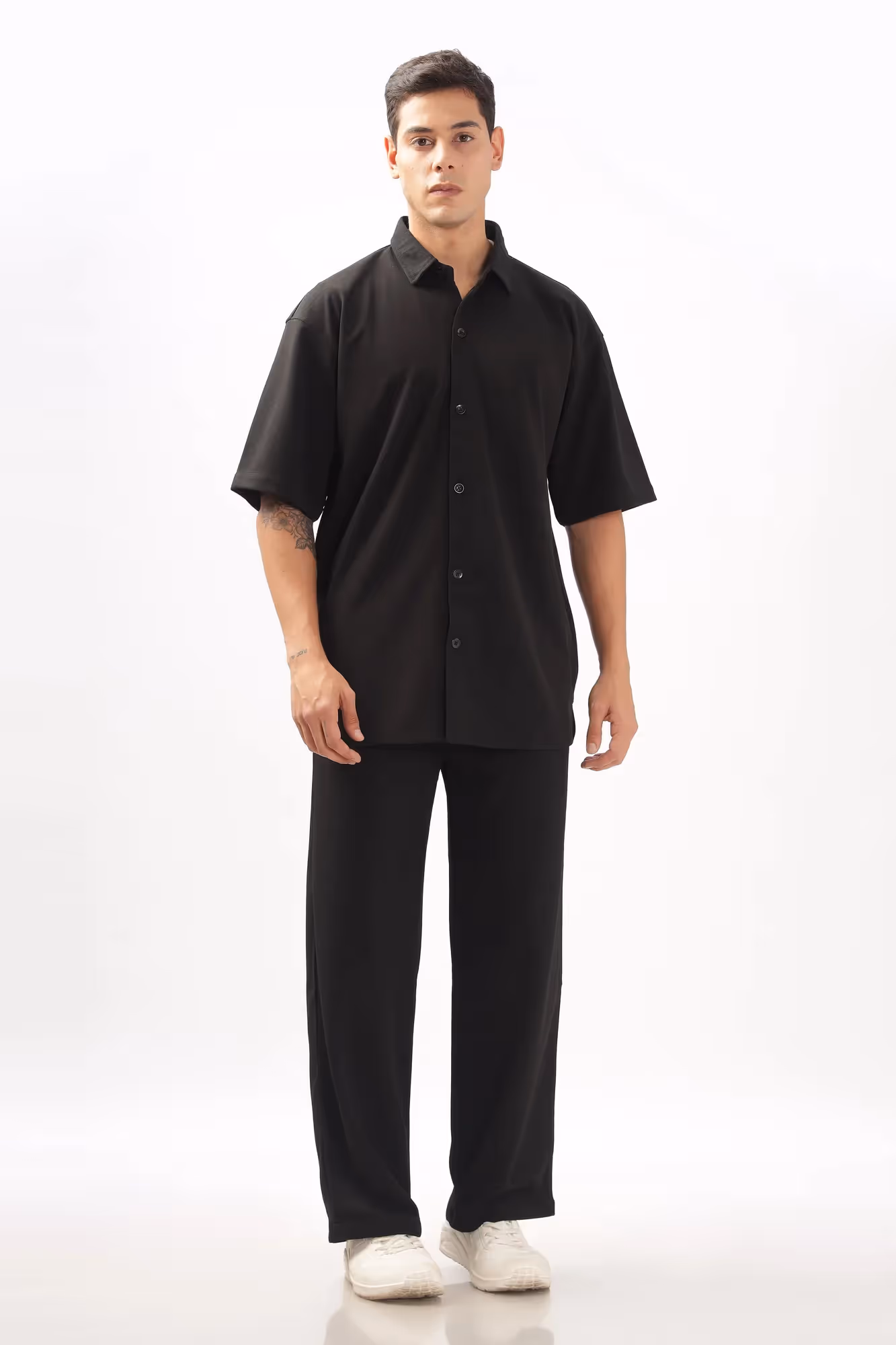 Solid Cotton Blend Oversized Co-ord Set Slate  image 2
