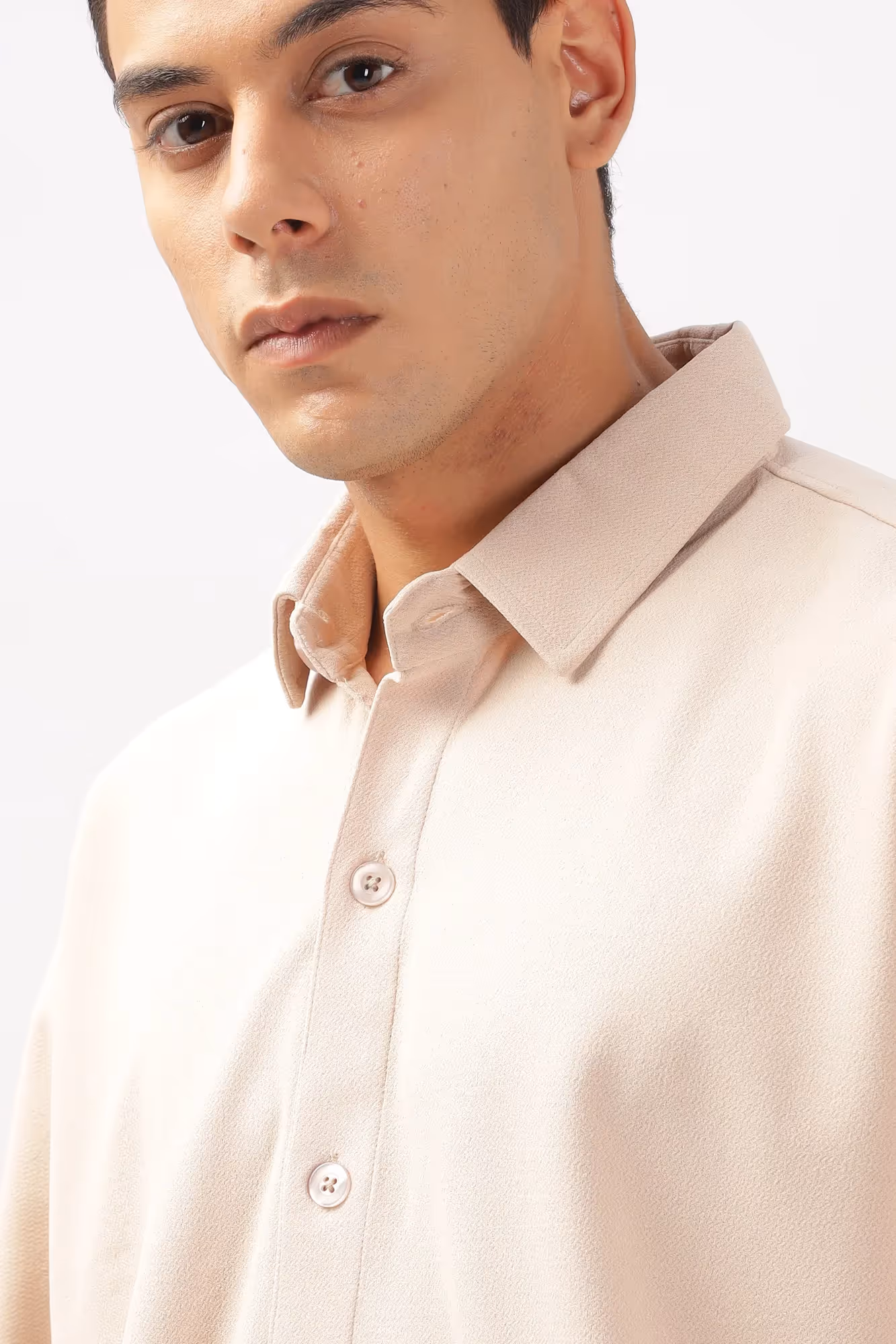 Solid Cotton Blend Oversized Shirt Pancake  image 5
