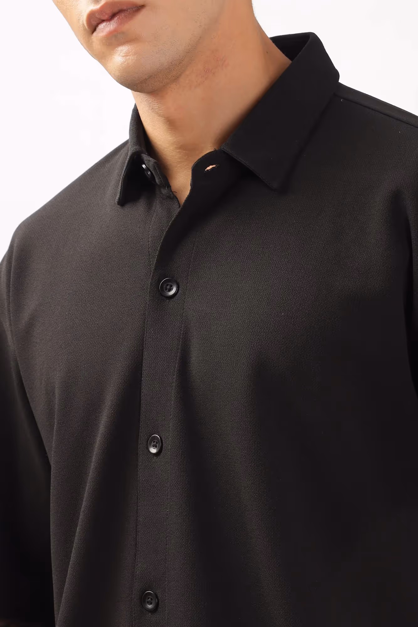 Solid Cotton Blend Oversized Shirt Slate  image 4