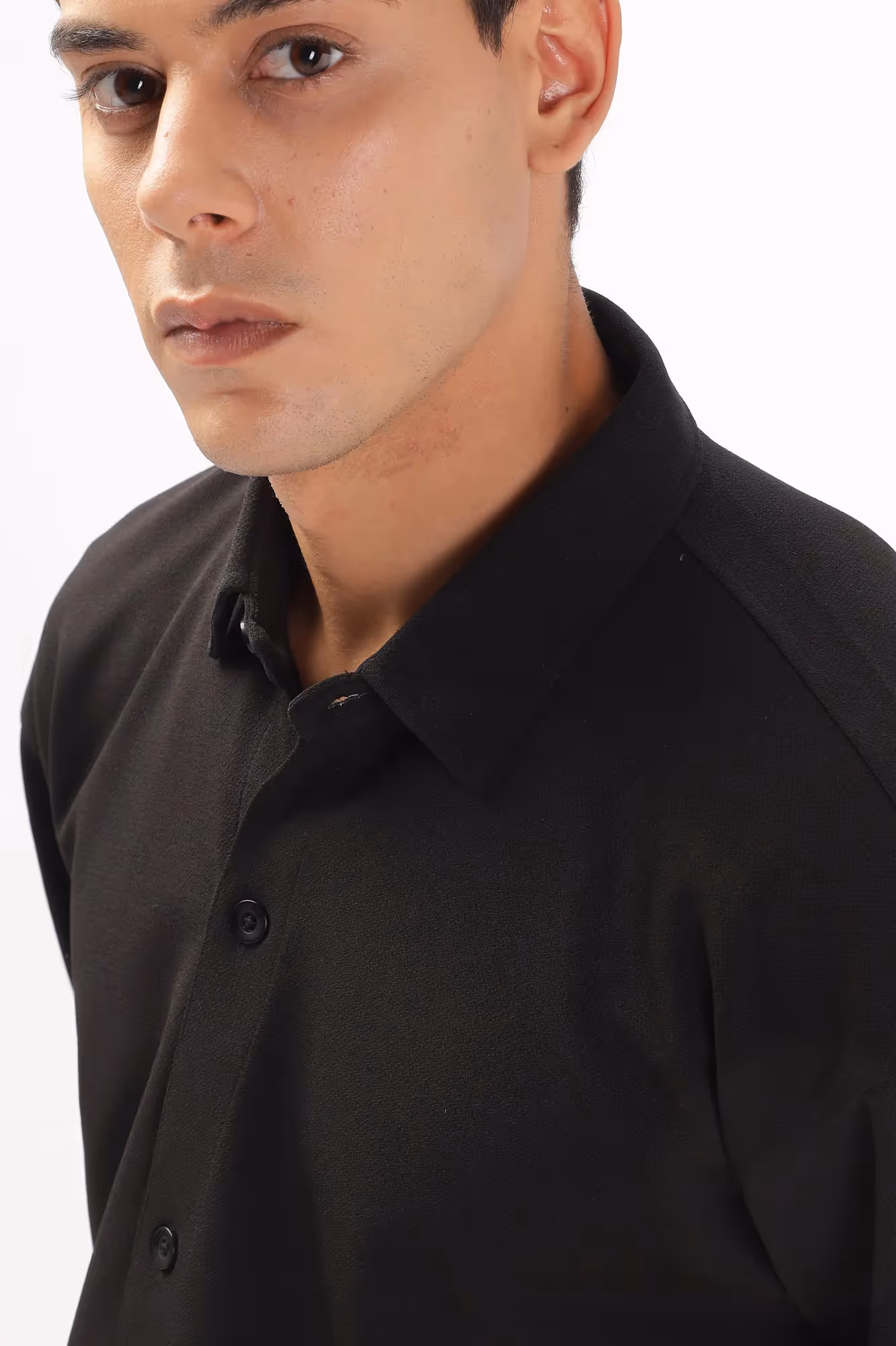 Solid Cotton Blend Oversized Shirt Slate  image 5