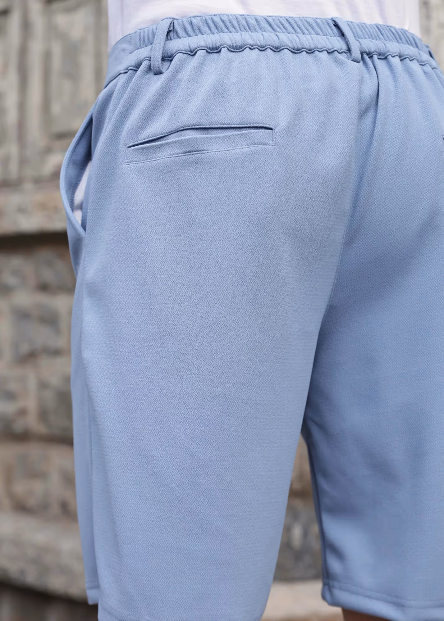 Solid Cotton Blend Oversized Shorts Thunder image 4